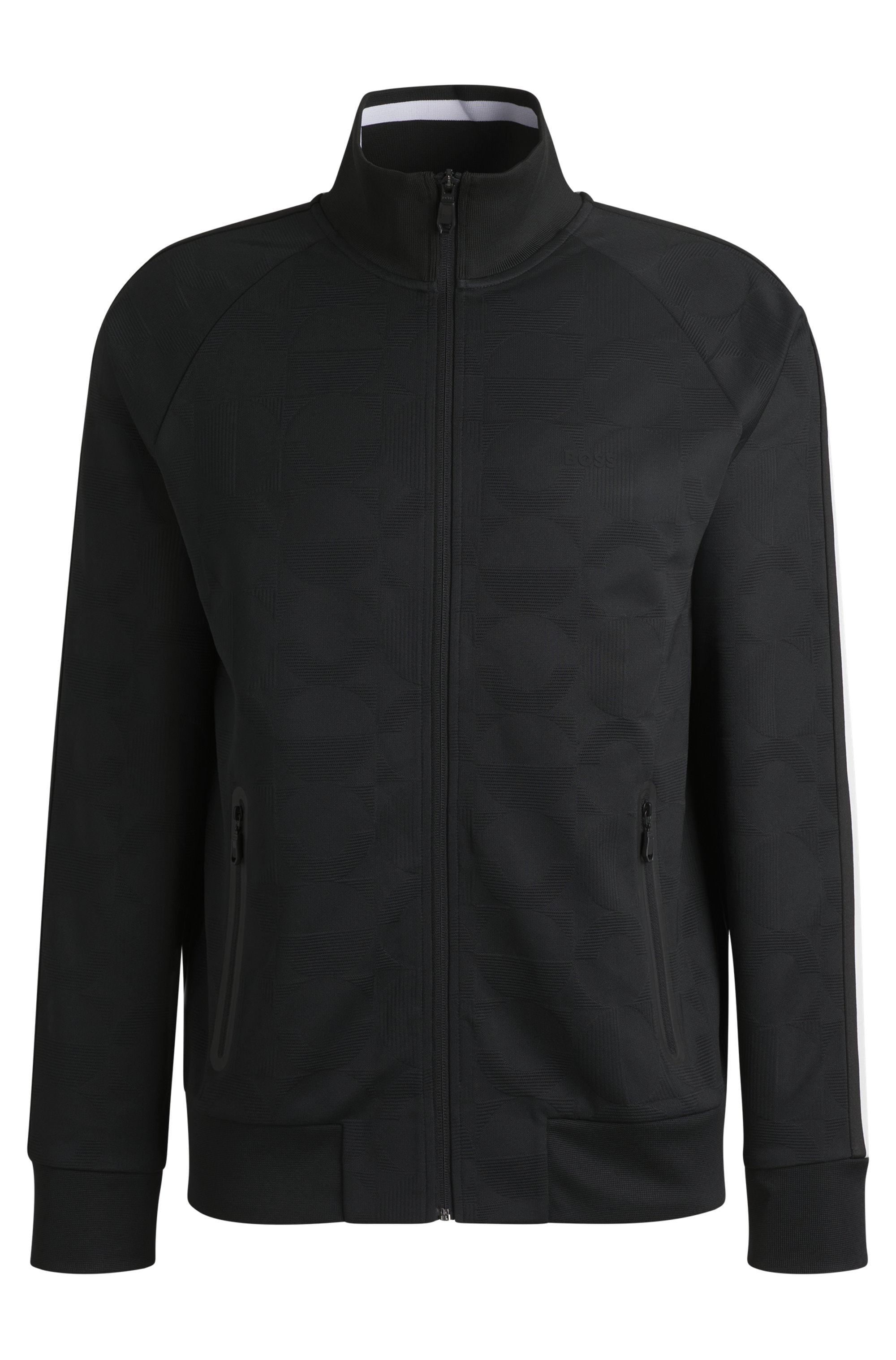 BOSS GREEN Sweatjacke »Skarley Strip«, mit dezentem Muster