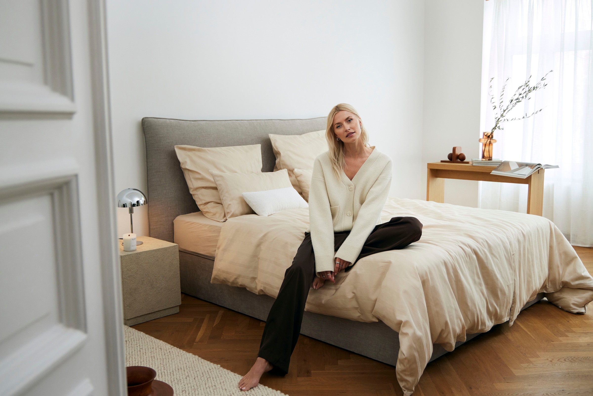 LeGer Home by Lena Gercke Bettwäsche »Leonore«, Mako-Satin Streifen aus 100% Baumwolle, Größe ab 135x200 cm