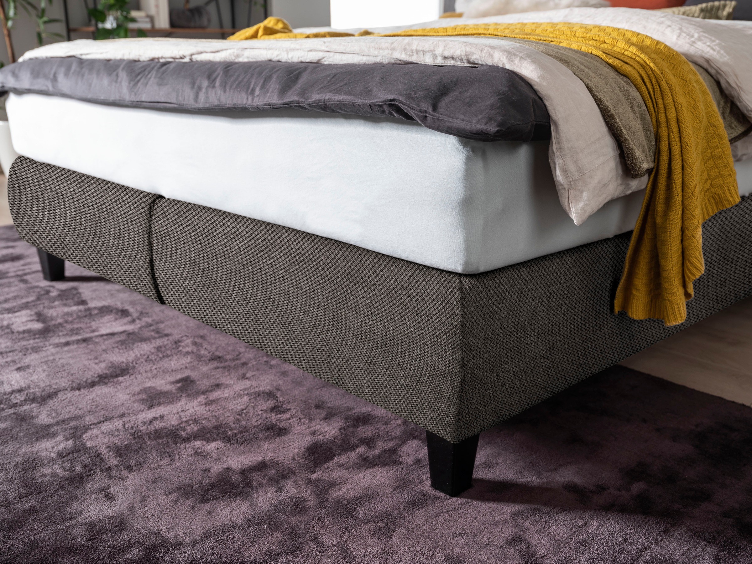 alina Boxspringbett »Edera«, Doppelbett wahlweise mit Topper, Liegefläche 180x200 cm, mit Steppung