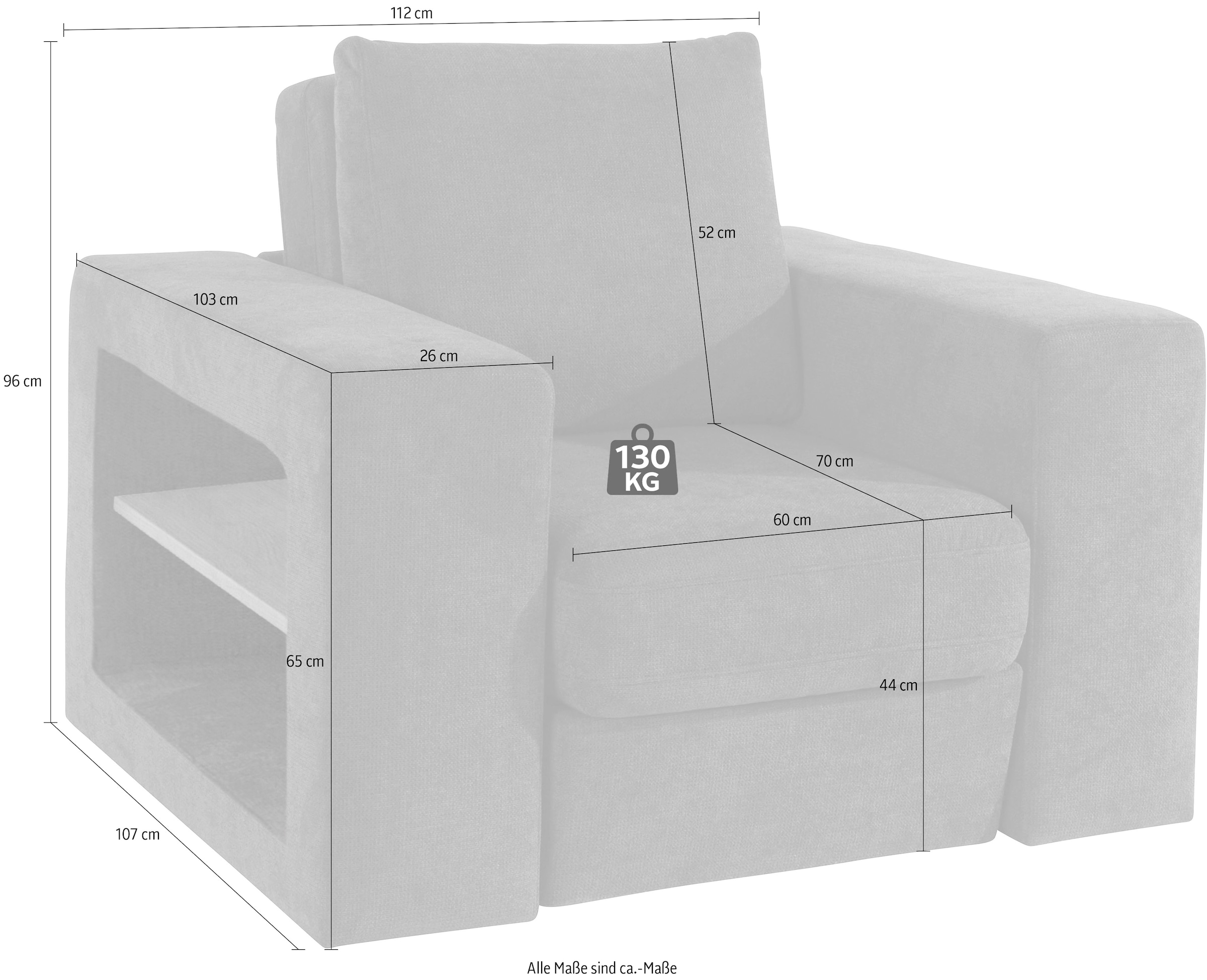 LOOKS by Wolfgang Joop Sessel »Looksvb«, Verwandlungssessel: aus Sessel wird Sessel mit 1 Hocker, Regalfunktion