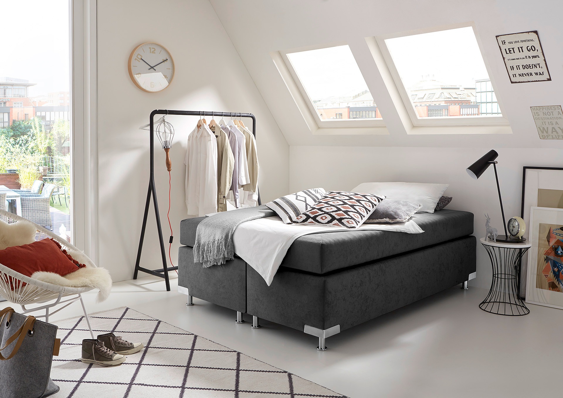 Westfalia Schlafkomfort Boxspringbett »Holland«, ohne Kopfteil, frei im Raum stellbar