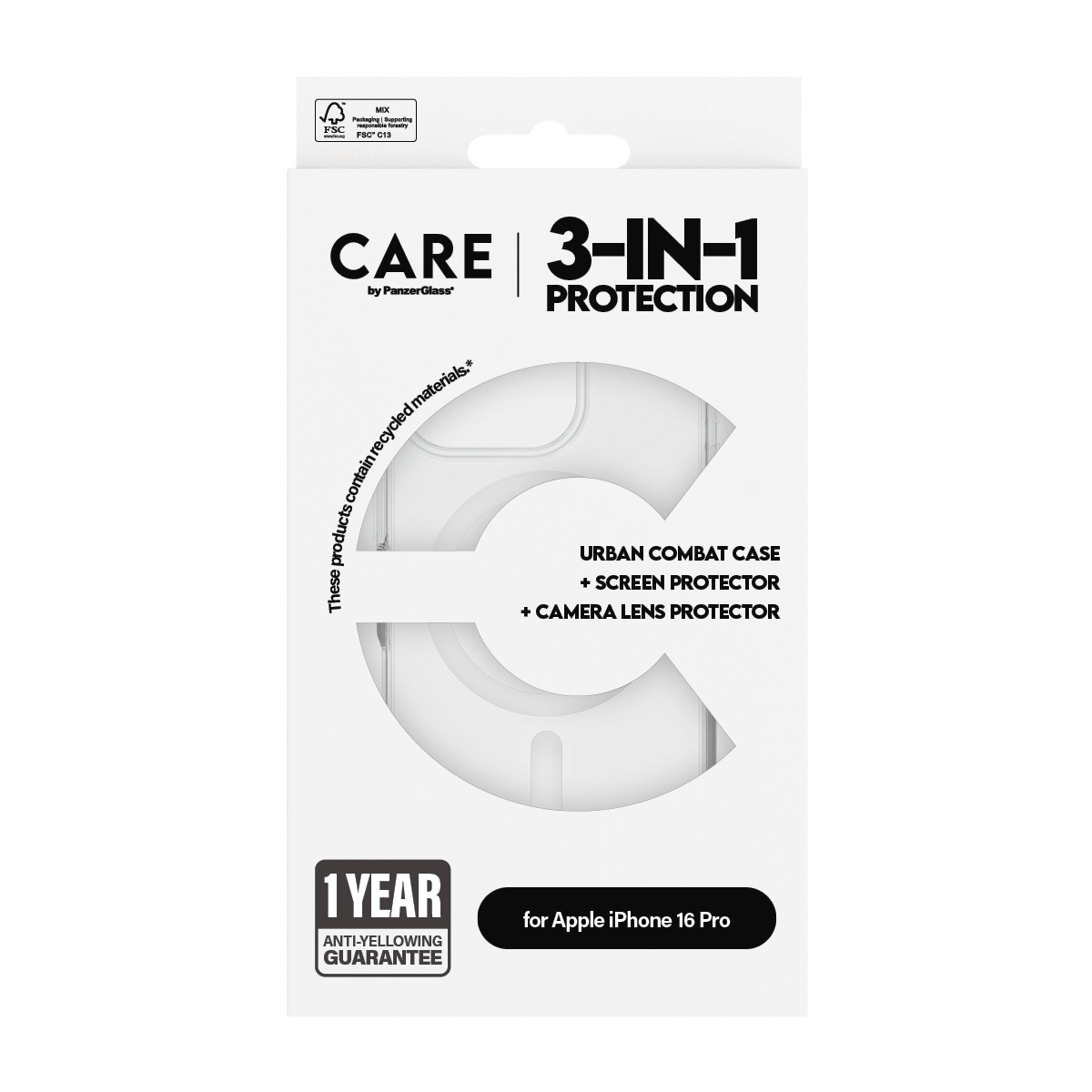 CARE by PanzerGlass Handyhülle »Flagship 3-in-1 für Apple iPhone 16 Pro«, Backcover, Schutzhülle, Handyschutzhülle, Case, Schutzcase, stoßfest
