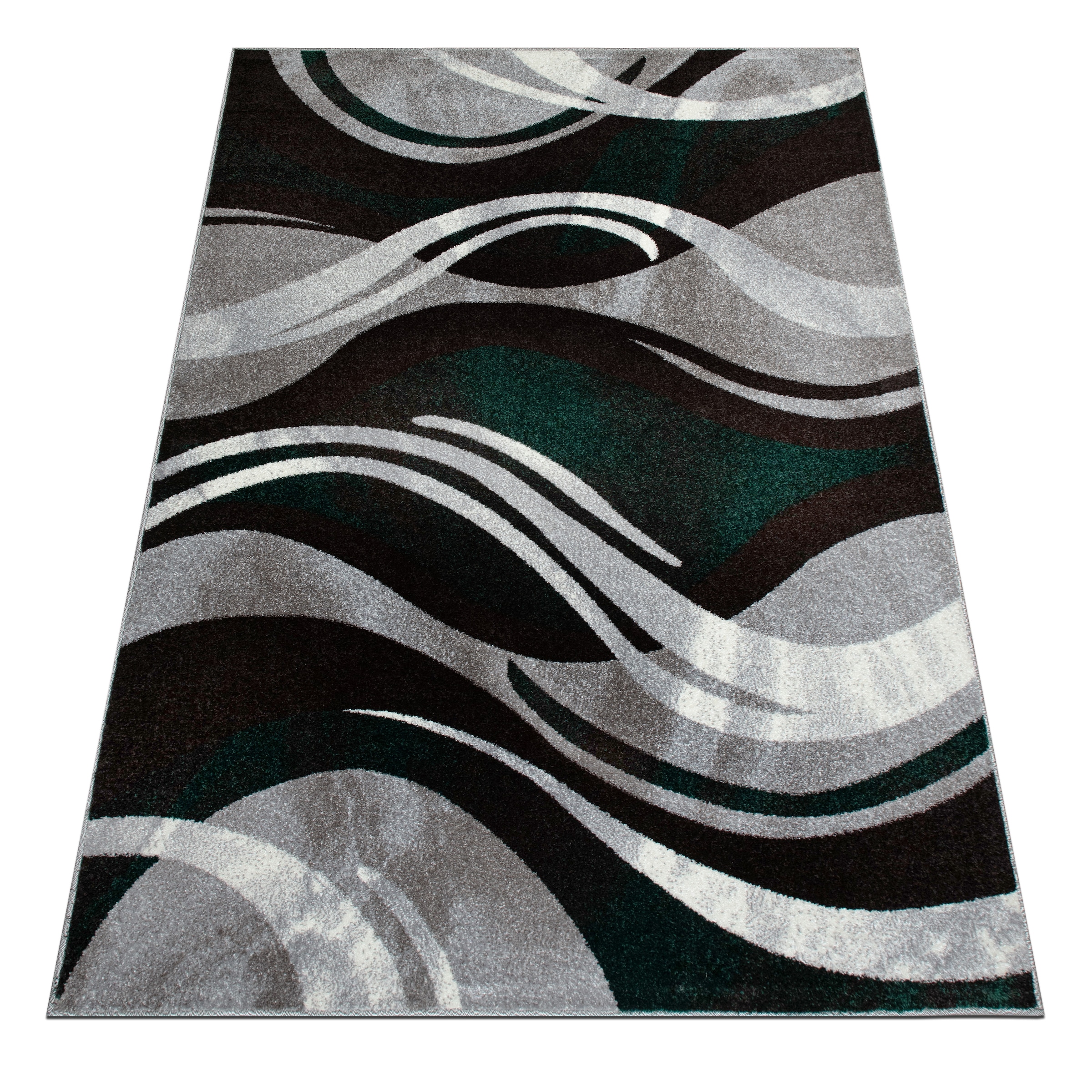 my home Teppich »Joas« rechteckig 9 mm Höhe besonders weicher Kurzflor in modernem Wellen Muster, leichter Glanz