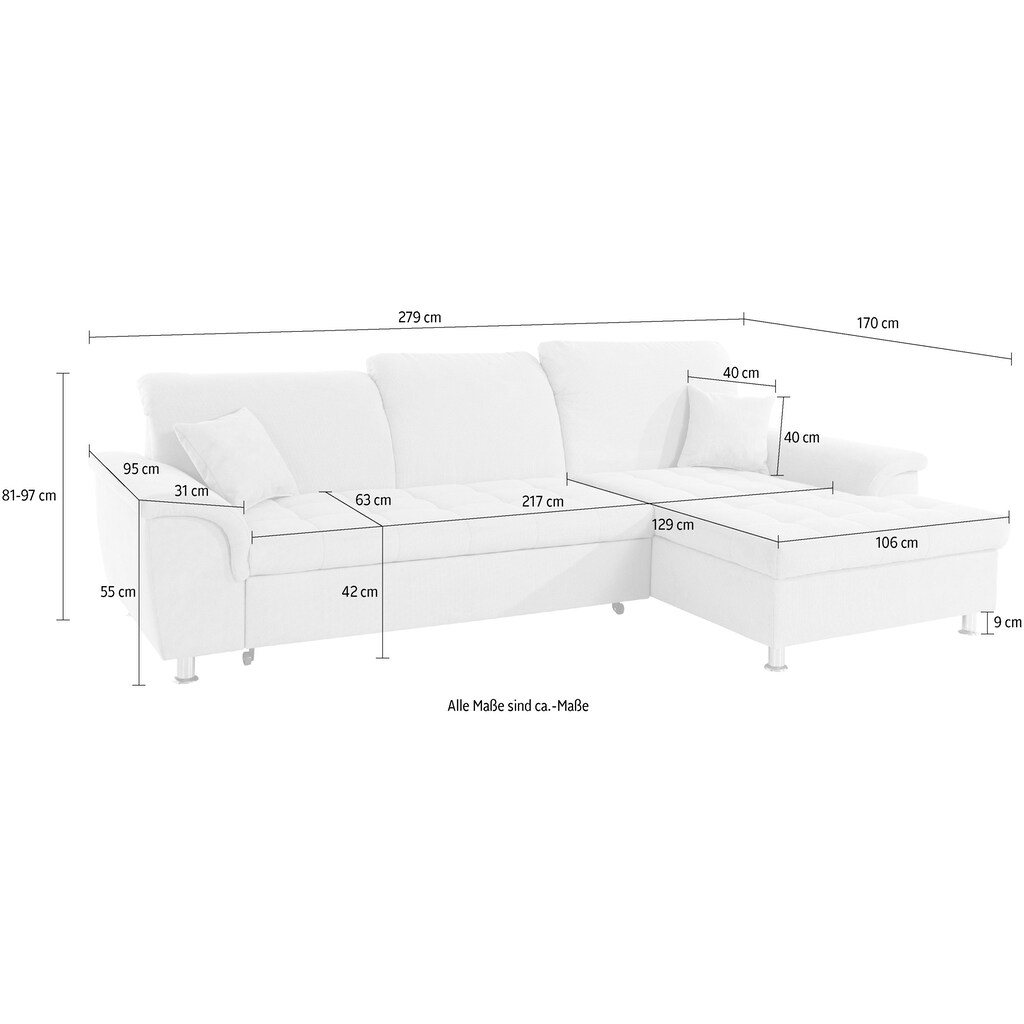 DOMO collection Ecksofa »Franzi L-Form«