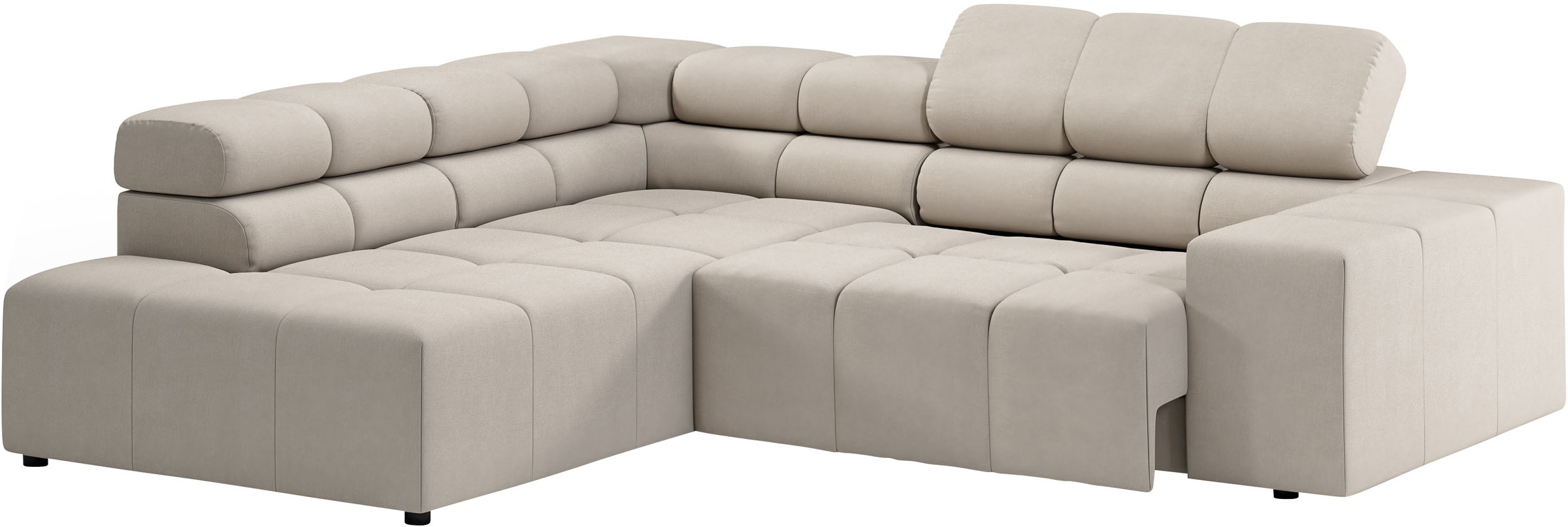 INOSIGN Ecksofa »Ancona, incl. Kopfteilverstellung + 3 Zierkissen, L-Form, Breite 249cm«, wahlweise motorische Sitztiefenverstellung, B/T(H: 249/215/70 cm