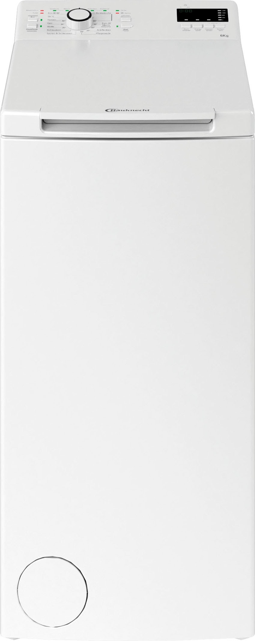 BAUKNECHT Waschmaschine Toplader »WAT Smart Eco 12C«, 6 kg, 1200 U/min, Kurz 30 min., Intensivspülen, Wolleprogramm, Startzeitvorwahl