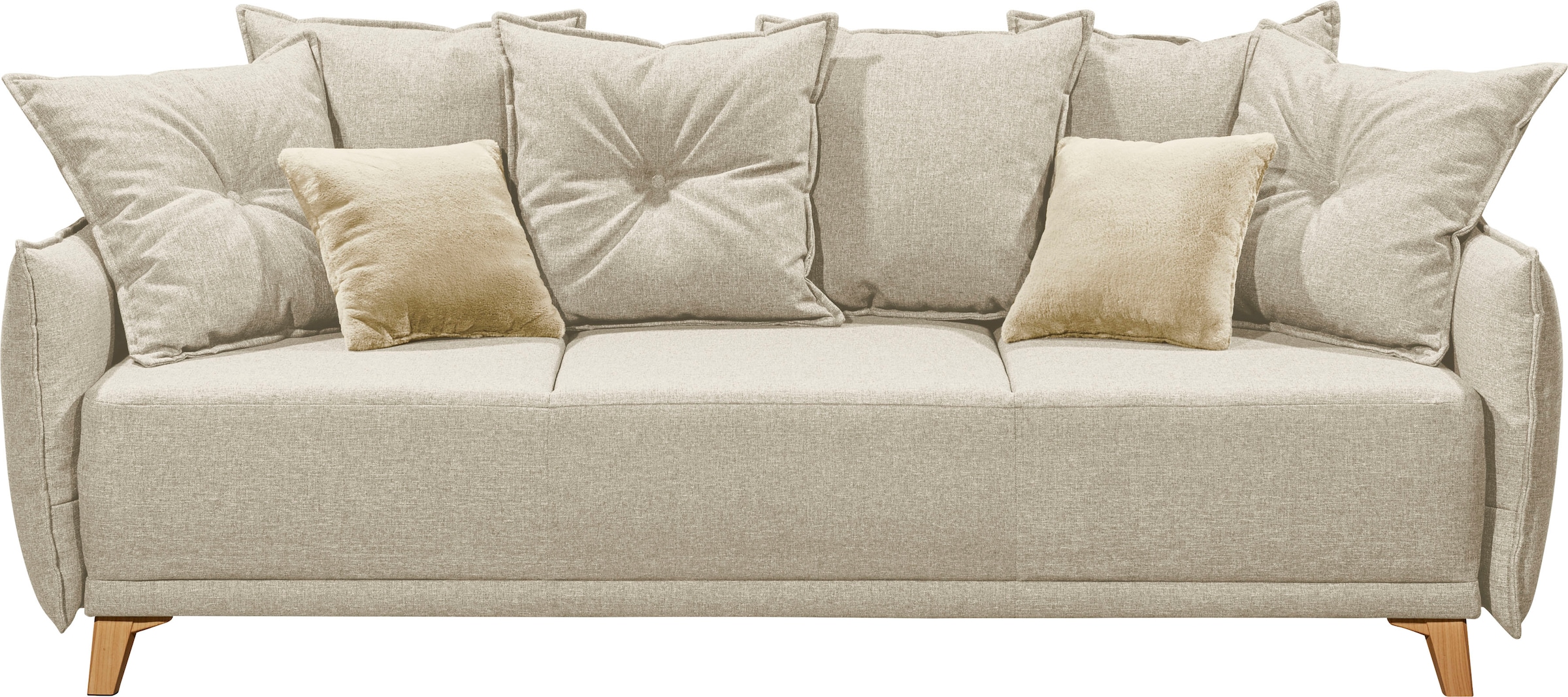 ED EXCITING DESIGN Schlafsofa »Pamplona«, mit Bettkasten & Zierkissen