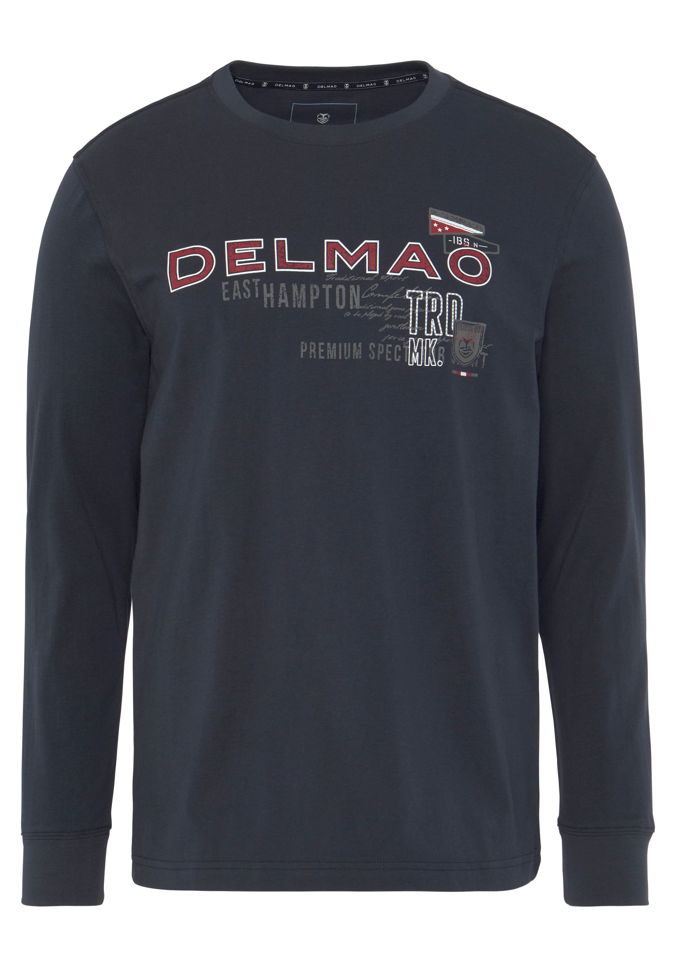 DELMAO Langarmshirt, mit modischem Brustprint - NEUE MARKE!