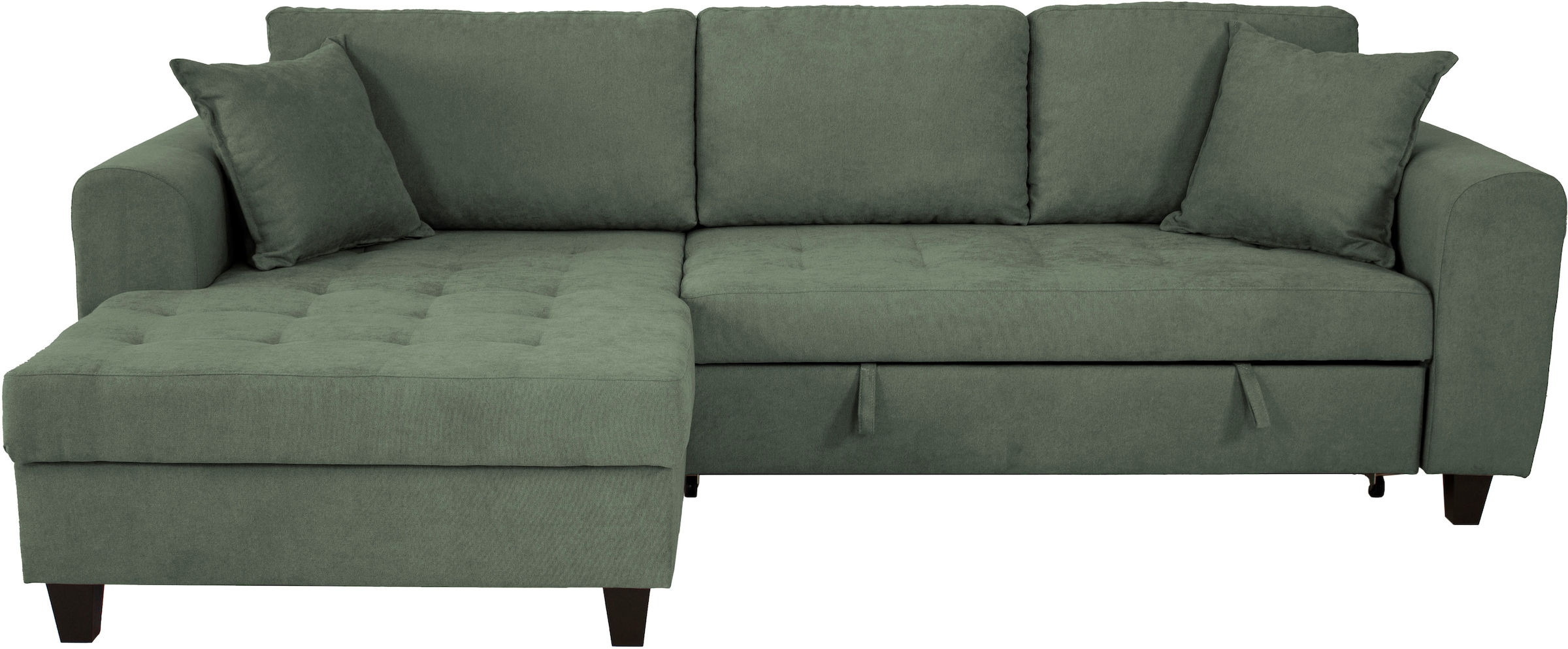 Trends by HG Ecksofa »Moritz L-Form, B: 265 cm« mit Bettfunktion, Bettkasten & Zierkissen