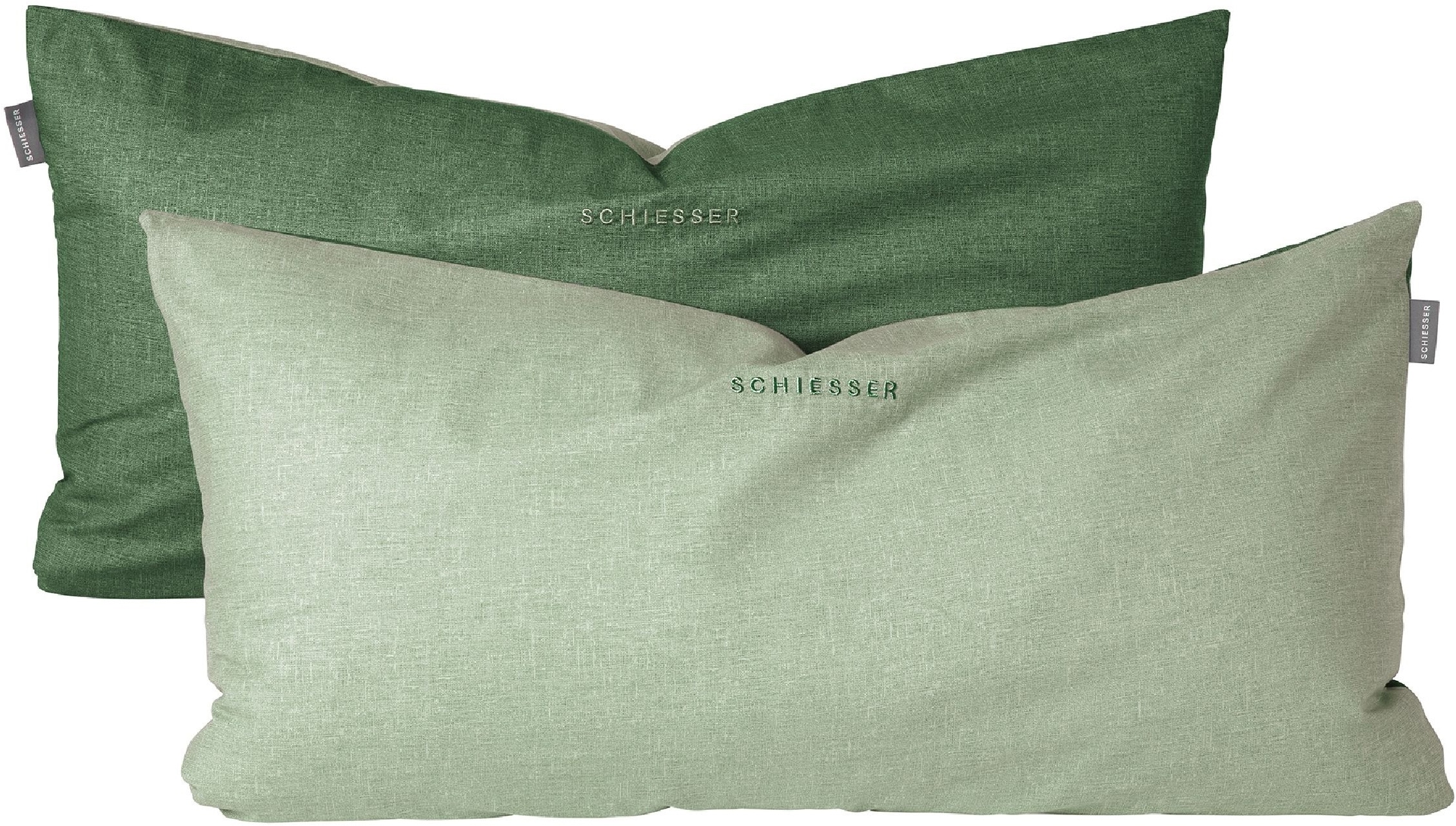 Schiesser Kissenhüllen "Doubleface aus weicher Baumwolle mit edlem Melangeeffekt in Wendeoptik" OEKO-TEX MADE IN GREEN