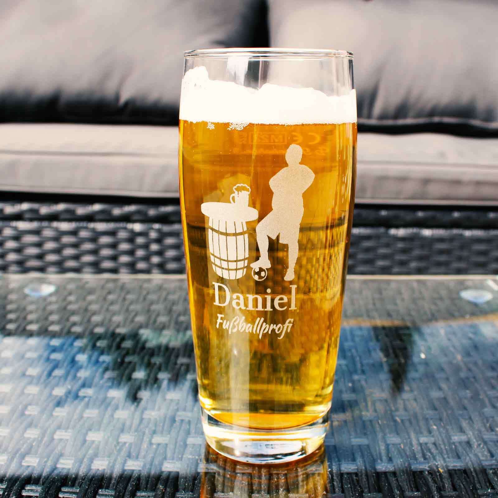 LUXENTU Bierglas »Willi Becher Bierglas mit Gravur 60. Jubiläum 0,5 l transparent«