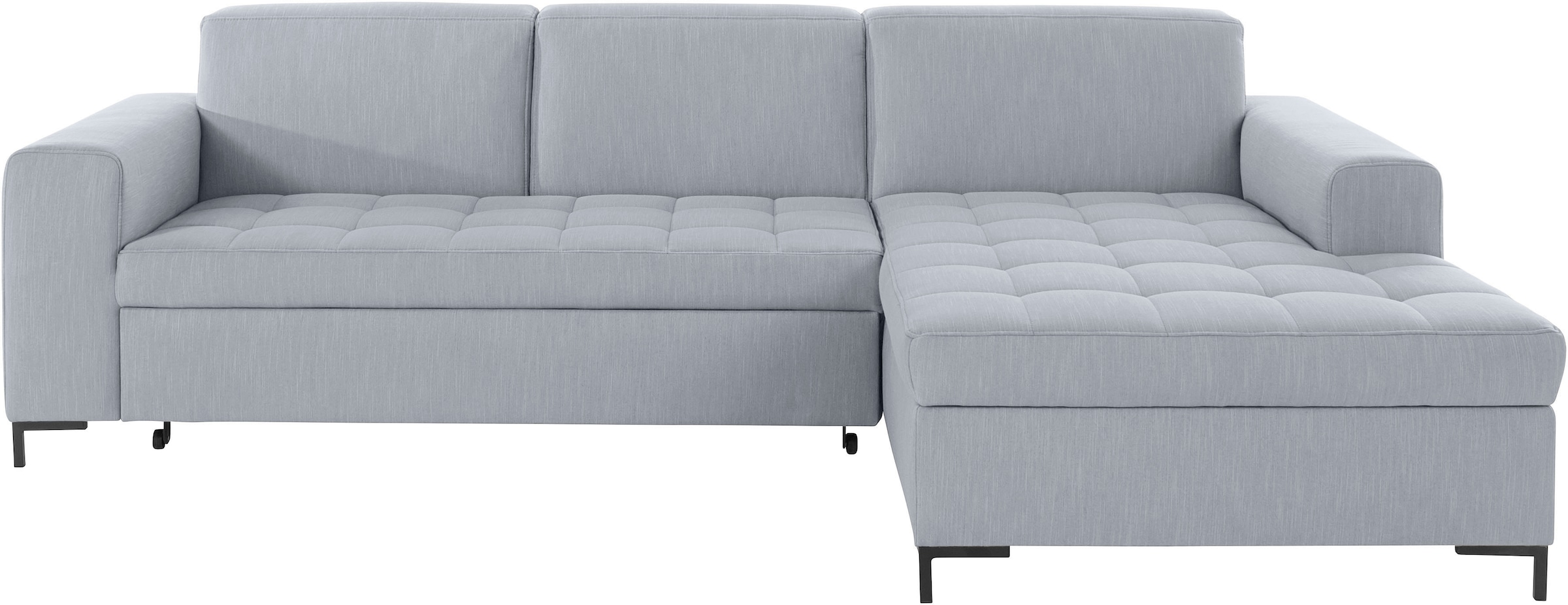 OTTO products Ecksofa »Grazzo, zeitlos und elegant, mit moderner Sitzheftung, L-Form«, hochwertige Stoffe aus recyceltem Material, Steppung im Sitzbereich