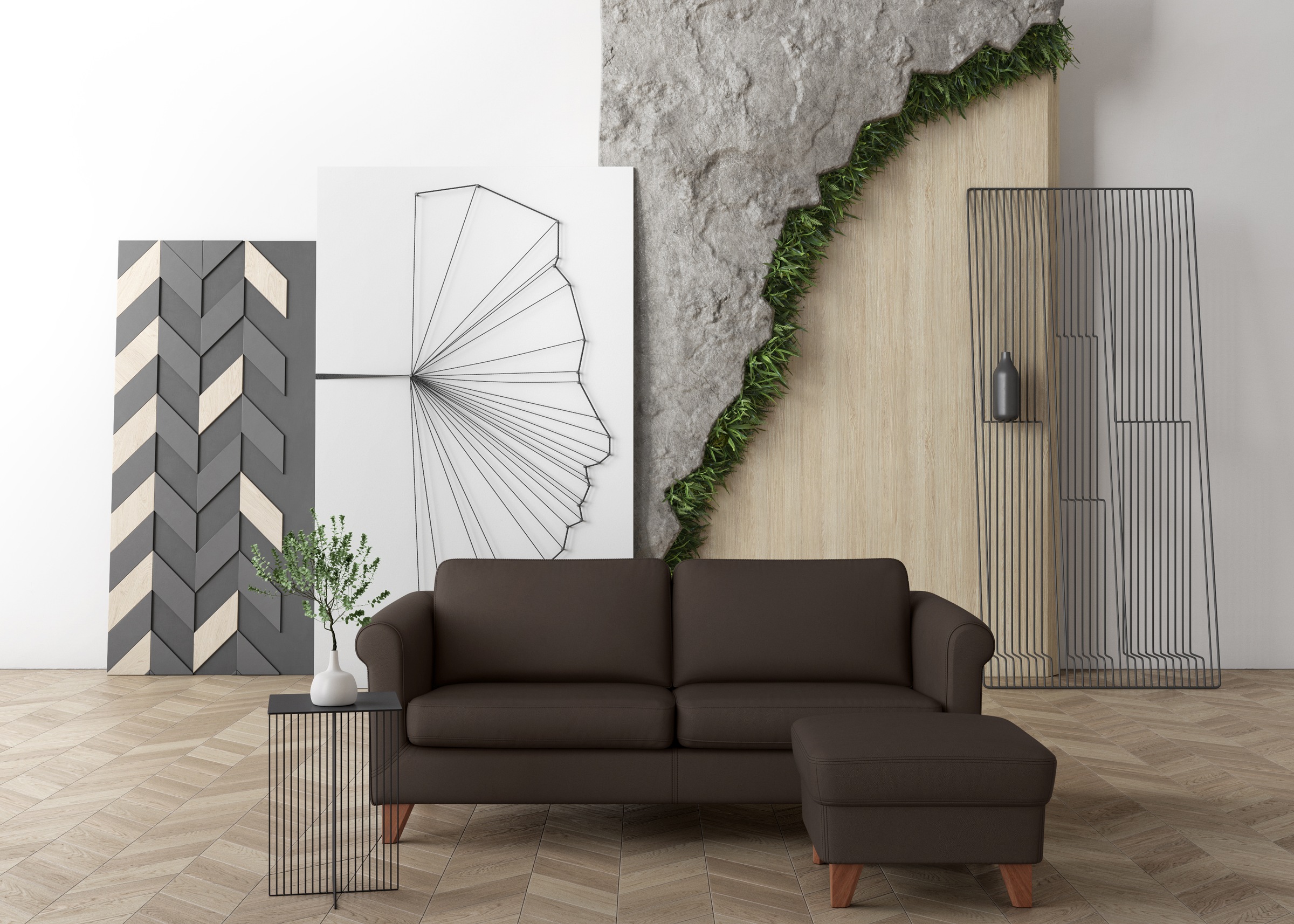 machalke® 2,5-Sitzer »amadeo«, Ledersofa mit geschwungenen Armlehnen, Breite 180 cm