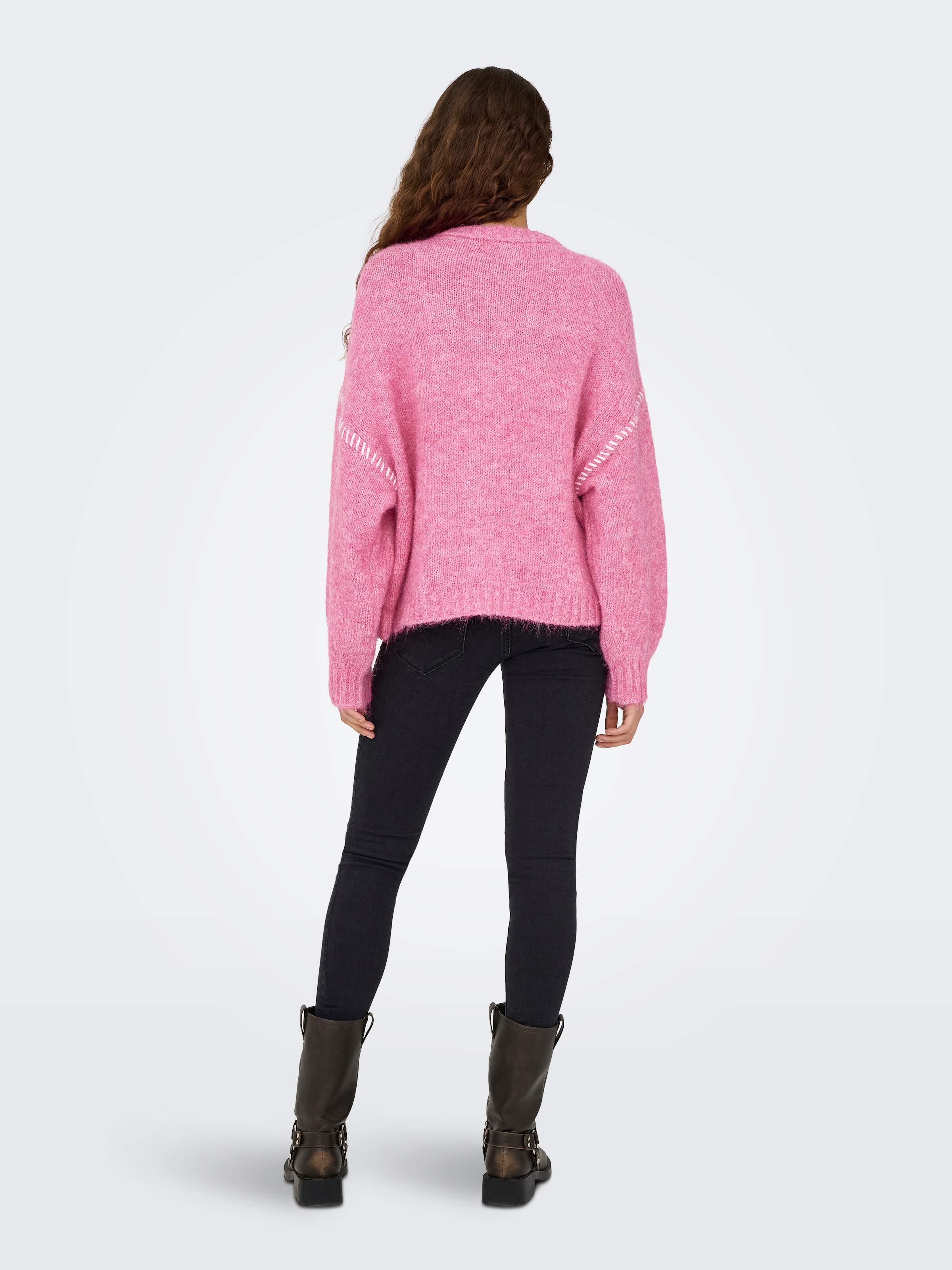 JDY Rundhalspullover »JDYZOEY LIFE L/S ON STITCH PULL KNT NOOS« mit dekorativen Ziernähten