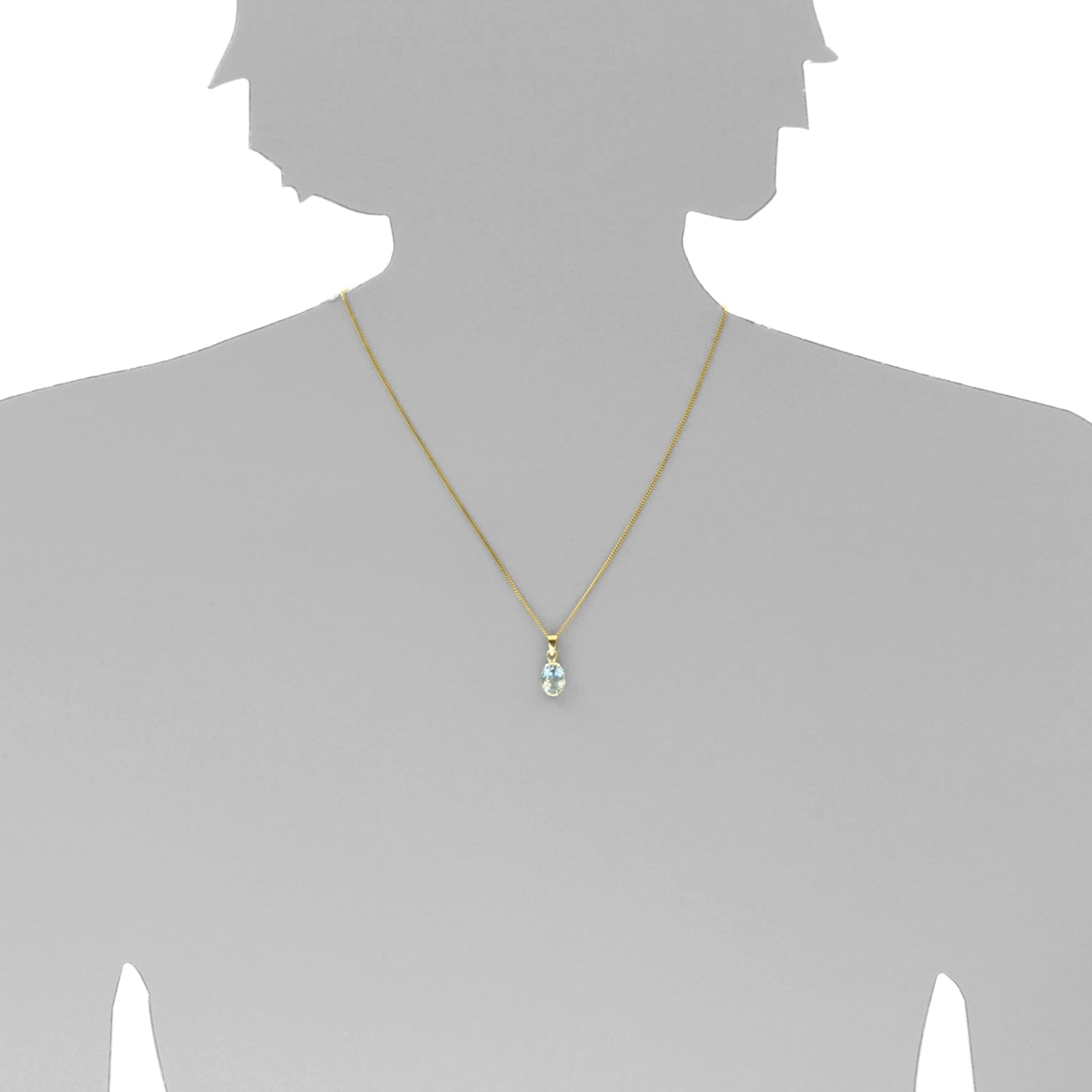 OSTSEE-SCHMUCK Kette und Anhänger Set »- Sophia 10x8 mm - Gold 333/000 - Blautopas« ()