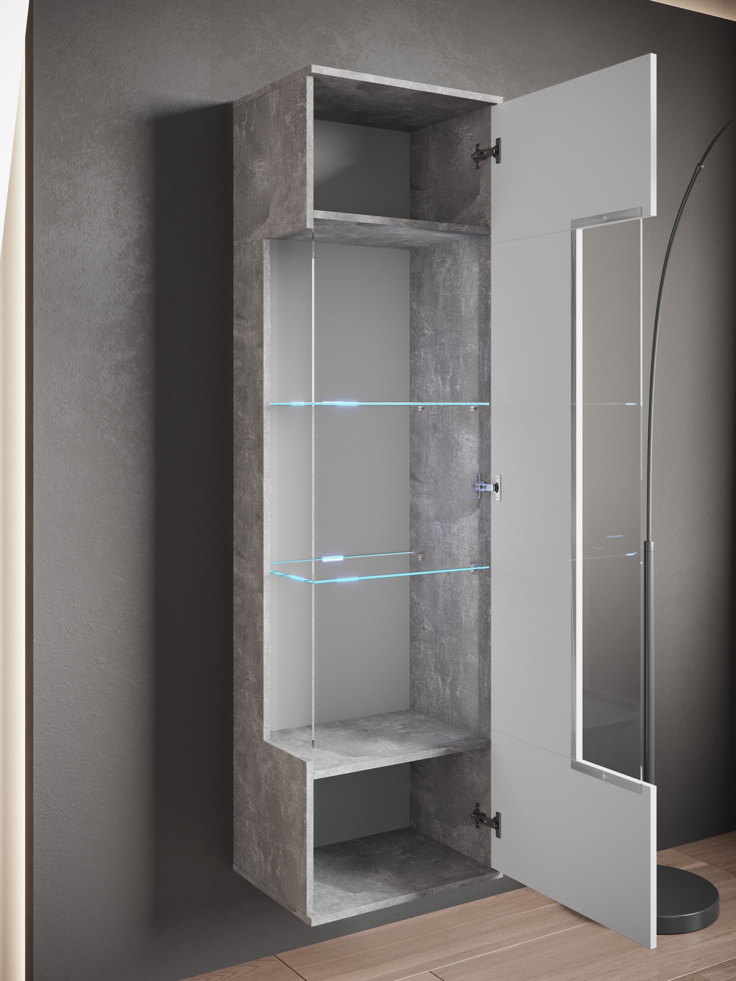 INOSIGN Vitrine »Kenia, stehend und hängend, Türanschlag wechselbar« 1 Stk. tlg. Vitrineschrank mit Glastüren 160 cm Höhe