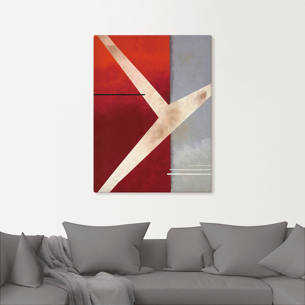 Artland Wandbild »Abstrakt in rot-grau«, Gegenstandslos, (1 St.), als Leinwandbild, Poster in verschied. Größen