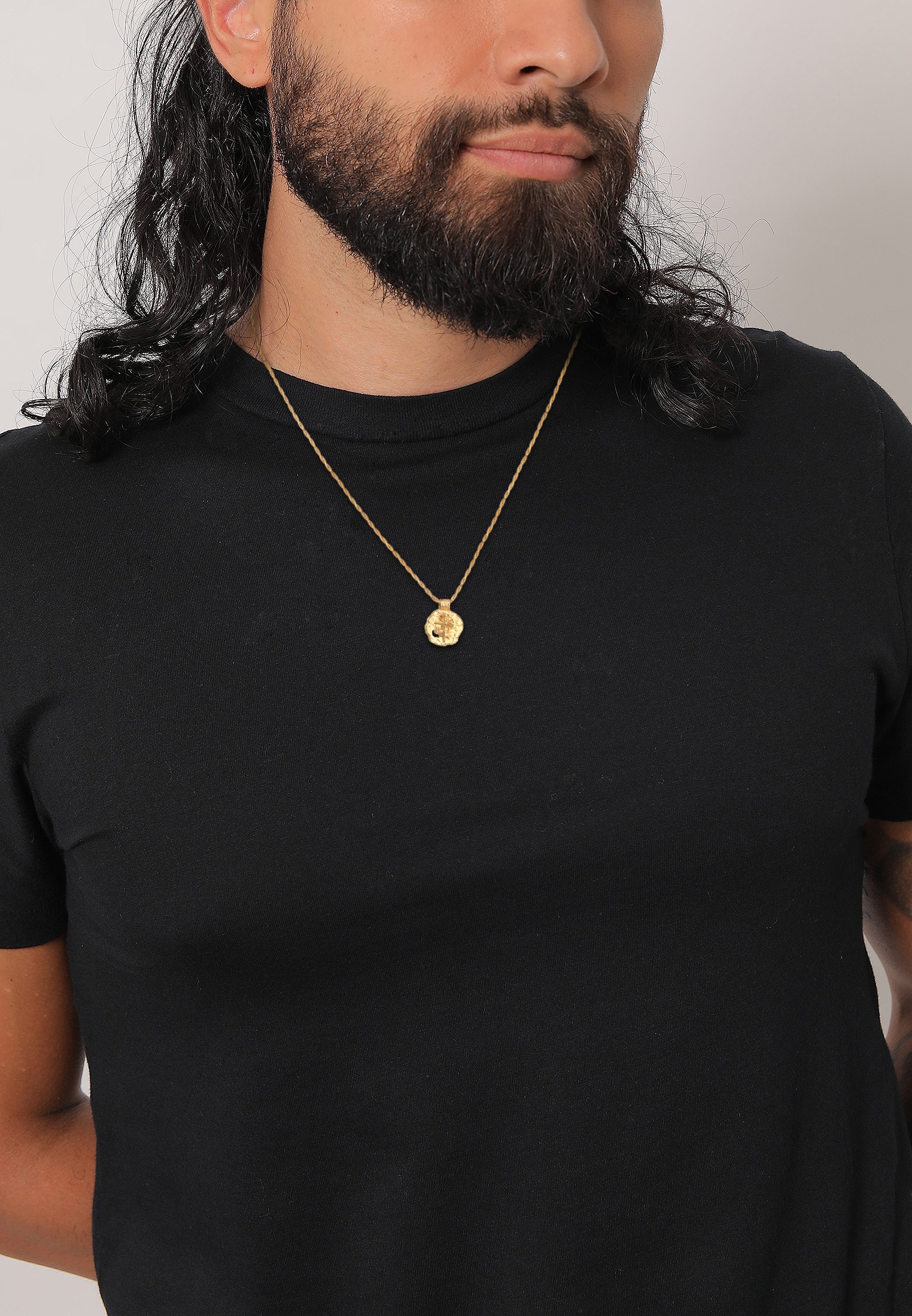Kuzzoi Kette mit Anhänger »Halskette Herren Münze Antik Kreuz 925 Silber«