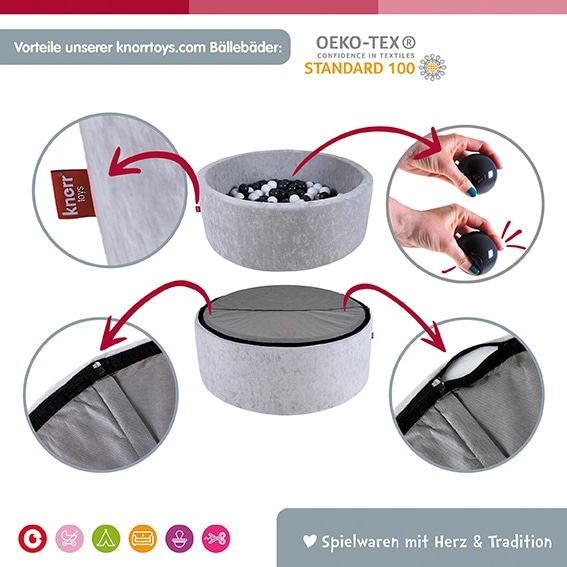Knorrtoys® Bällebad »Soft, Grey White Stars«, mit 300 Bällen Grey/creme; Made in Europe
