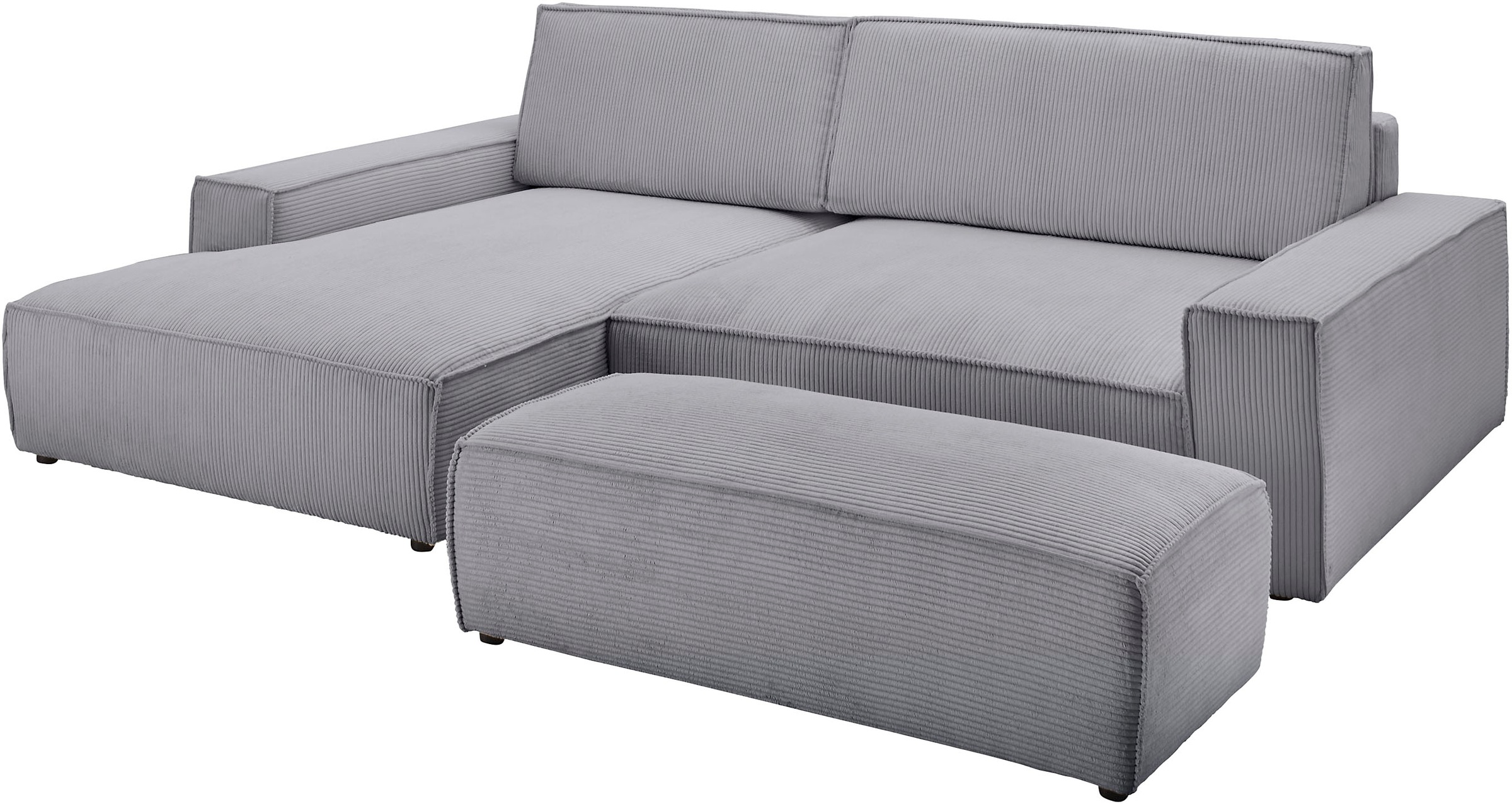 Home affaire Polsterecke »NEU: SHERWOOD XXL tief, L-Form mit Schlaffunktion, Big-Sofa mit Hocker«, (Set, 2 St.), stellbar zum Schlafsofa (Krokodilverbinder), Cord, Leinenoptik