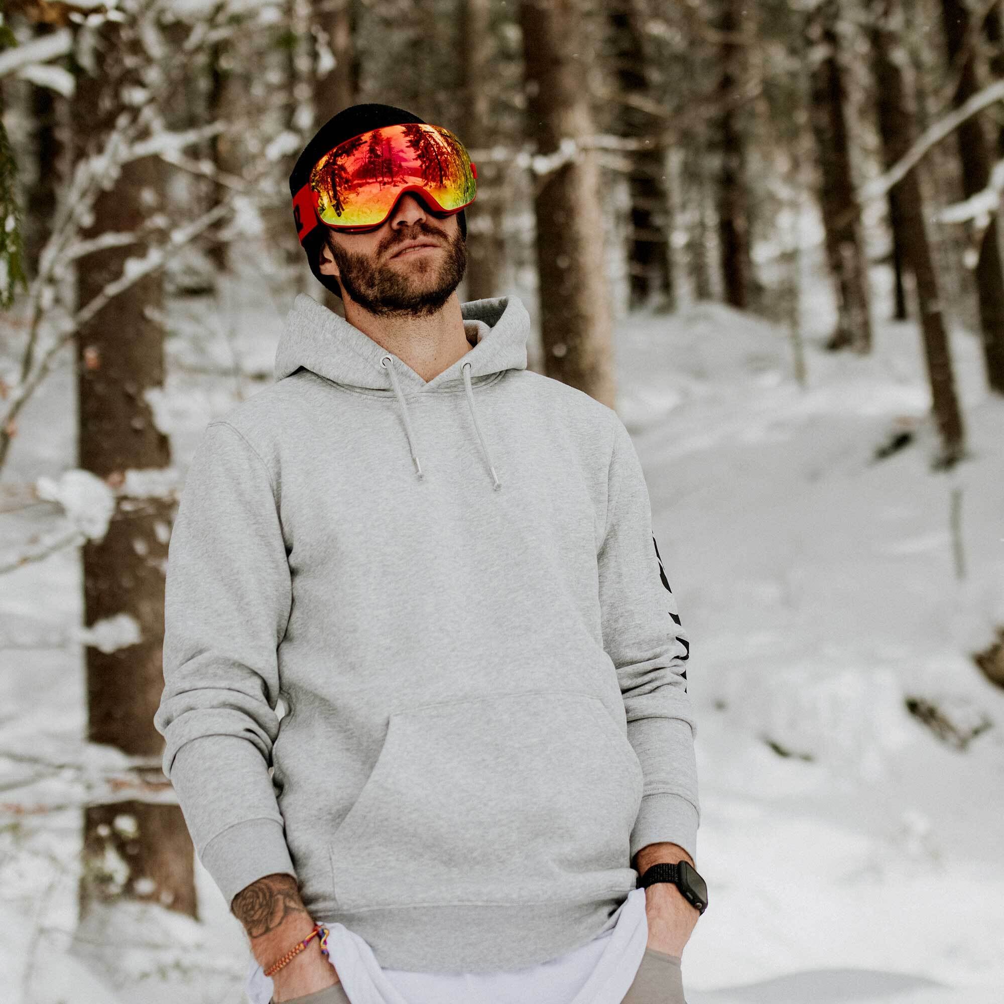 YEAZ Snowboardbrille »Ski- Snowboardbrille mit Rahmen rot verspiegelt XTRM-SUMMIT«