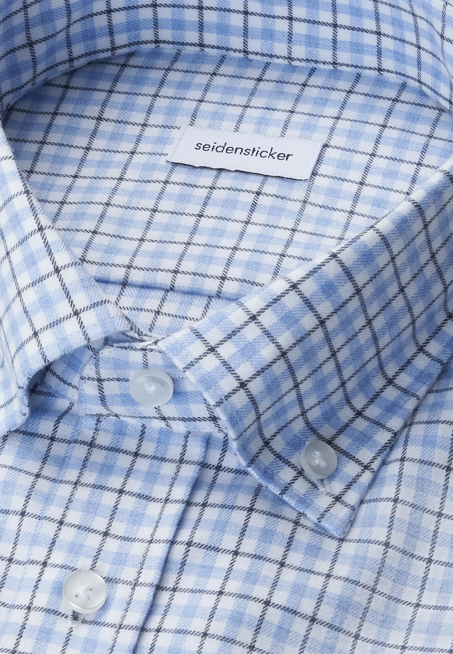 seidensticker Flanellhemd »Schwarze Rose« Shaped 1/1 Button-Down-Kragen Karo