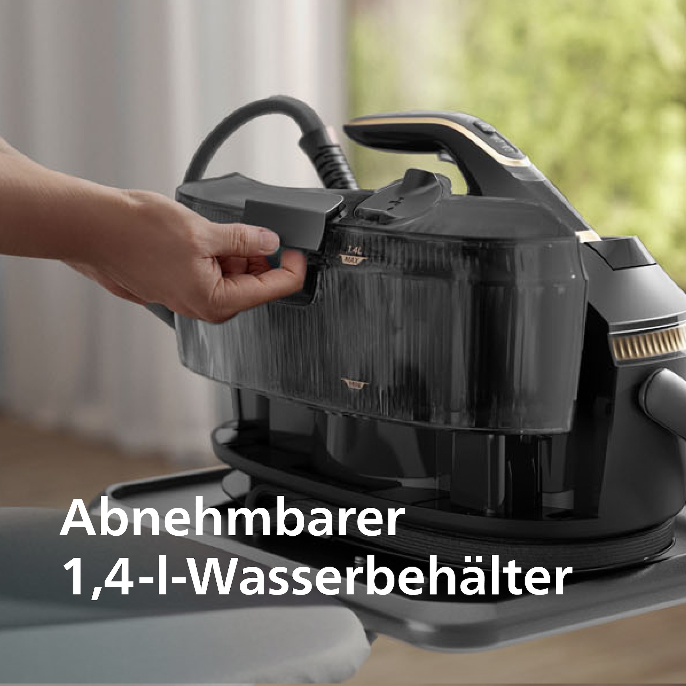 Philips Dampfbügelstation »PerfectCare 8000 Series PSG8300/20, Dunkelblau/Gold« 1,4 ml Wassertank 3.120 Watt, OptimalTemp & TurboPower-Dampfmotor, 850 gr Dampfstoß