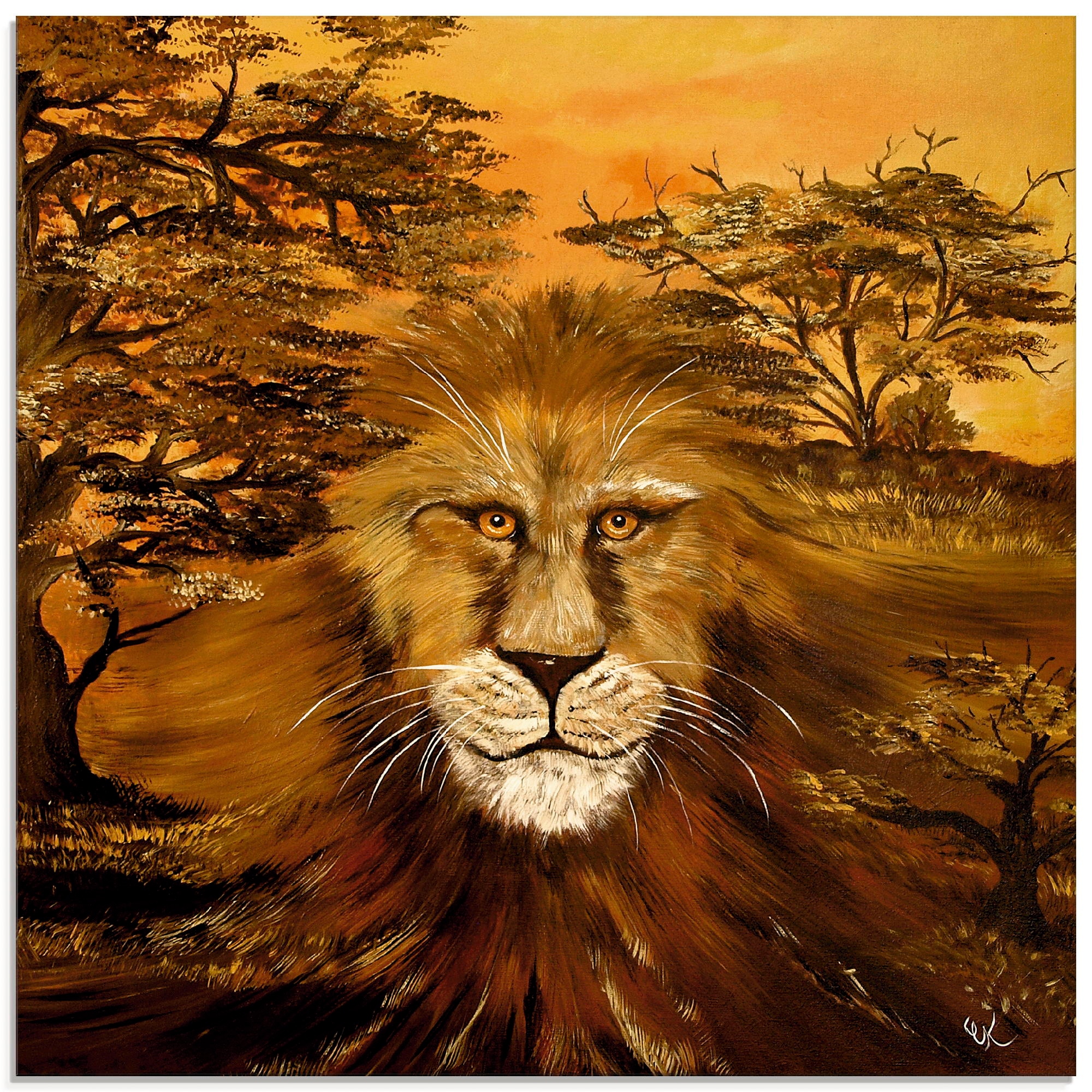 Artland Glasbild »Löwe des Landes«, Animal Fantasy, (1 St.), in  verschiedenen Größen auf Raten bestellen
