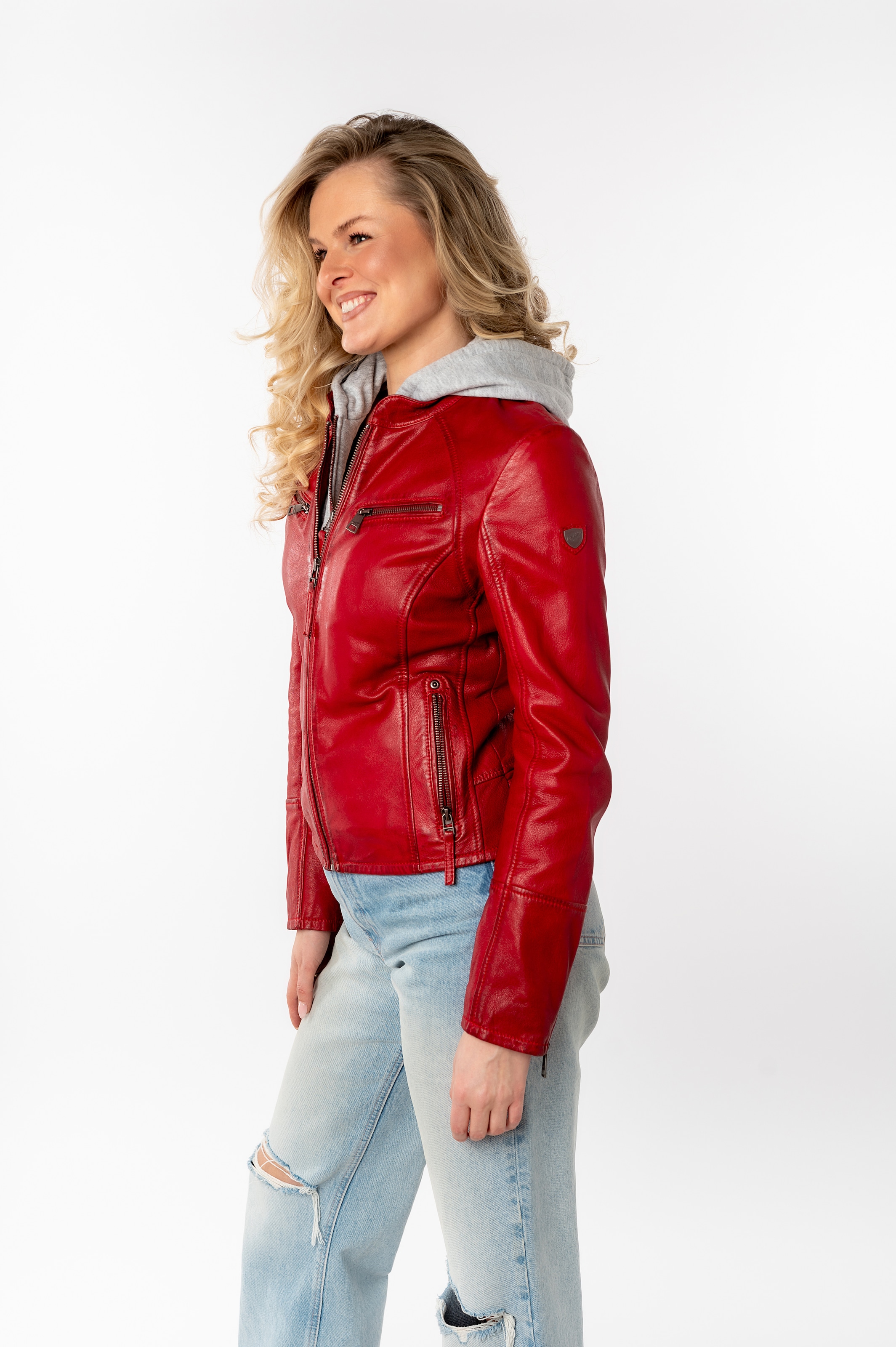 Gipsy Lederjacke »NOLA«, mit Kapuze, Two-in-One Style - mit abnehmbarer Jersey-Kapuze