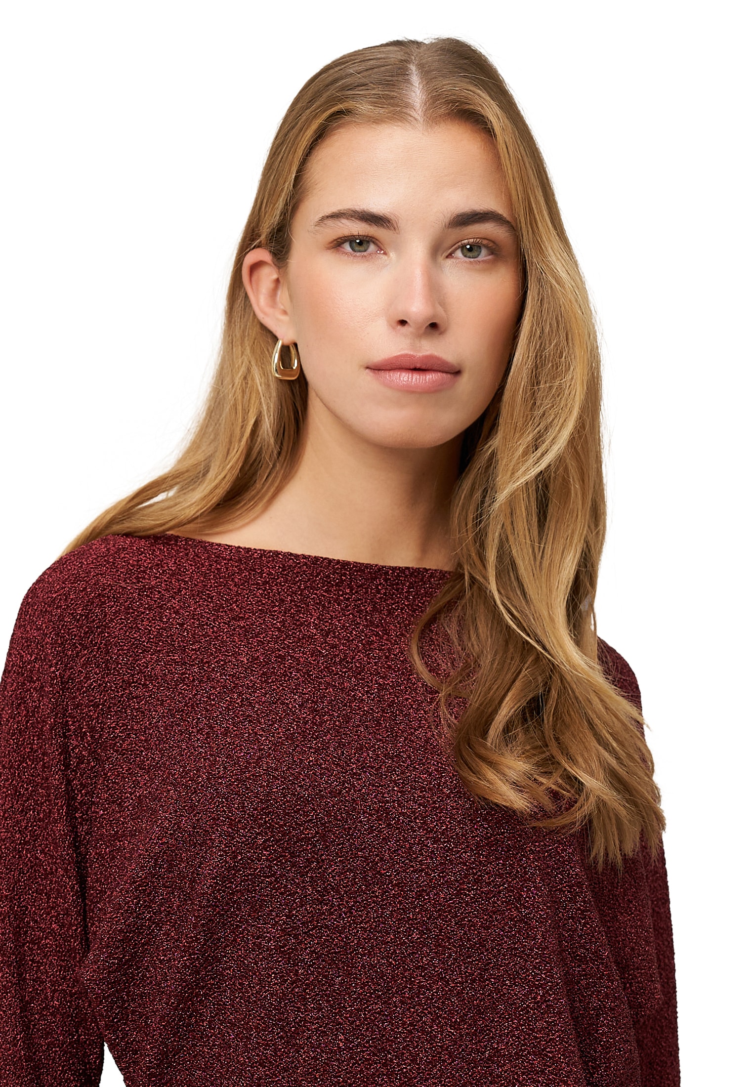 Zero Langarmshirt »Glitzershirt mit U-Boot Ausschnitt«