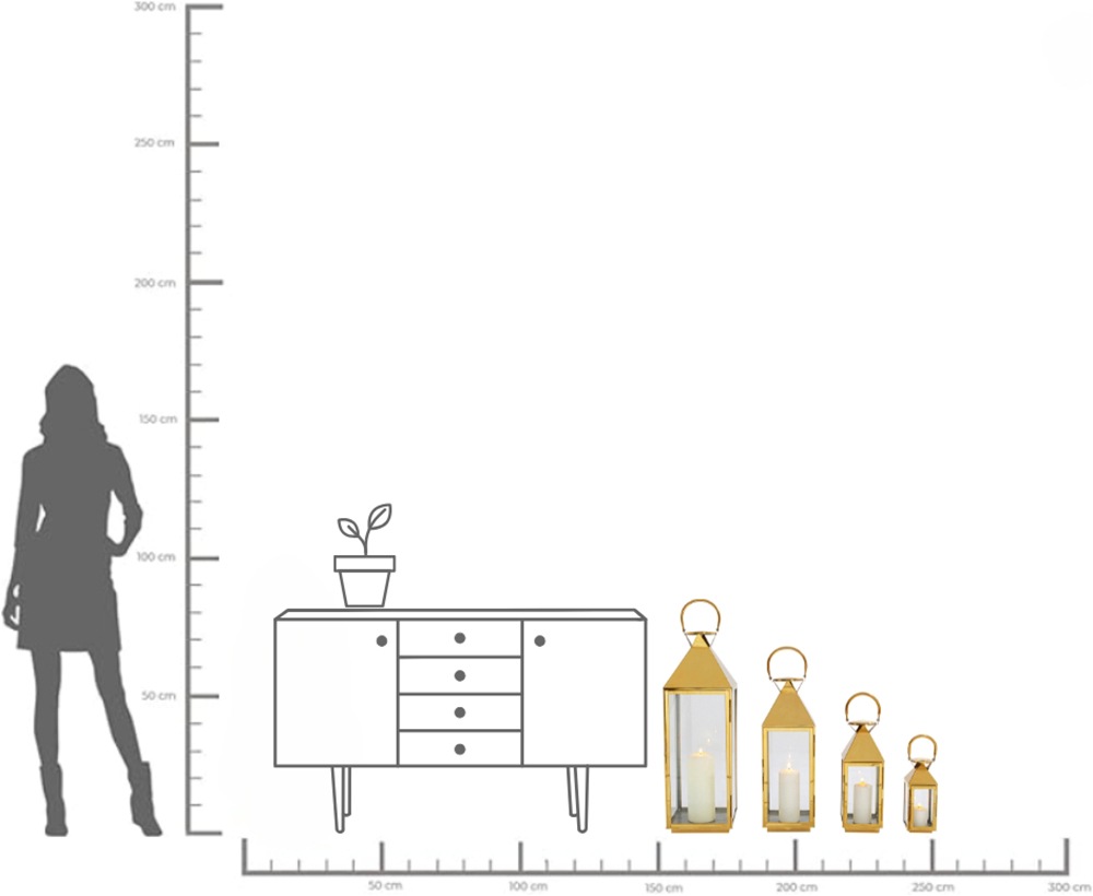 Kare Design Kerzenlaterne »Laterne Giardino« gold- oder silberfarben
