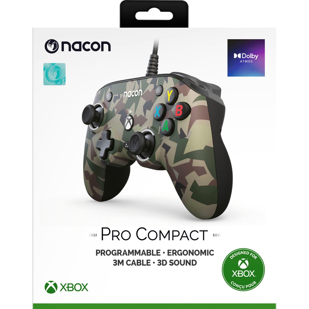 nacon Gaming-Controller »NA010350 Xbox Compact Controller PRO, kabelgebunden, 3D-Klang«, personalisierbar, camoflage forest