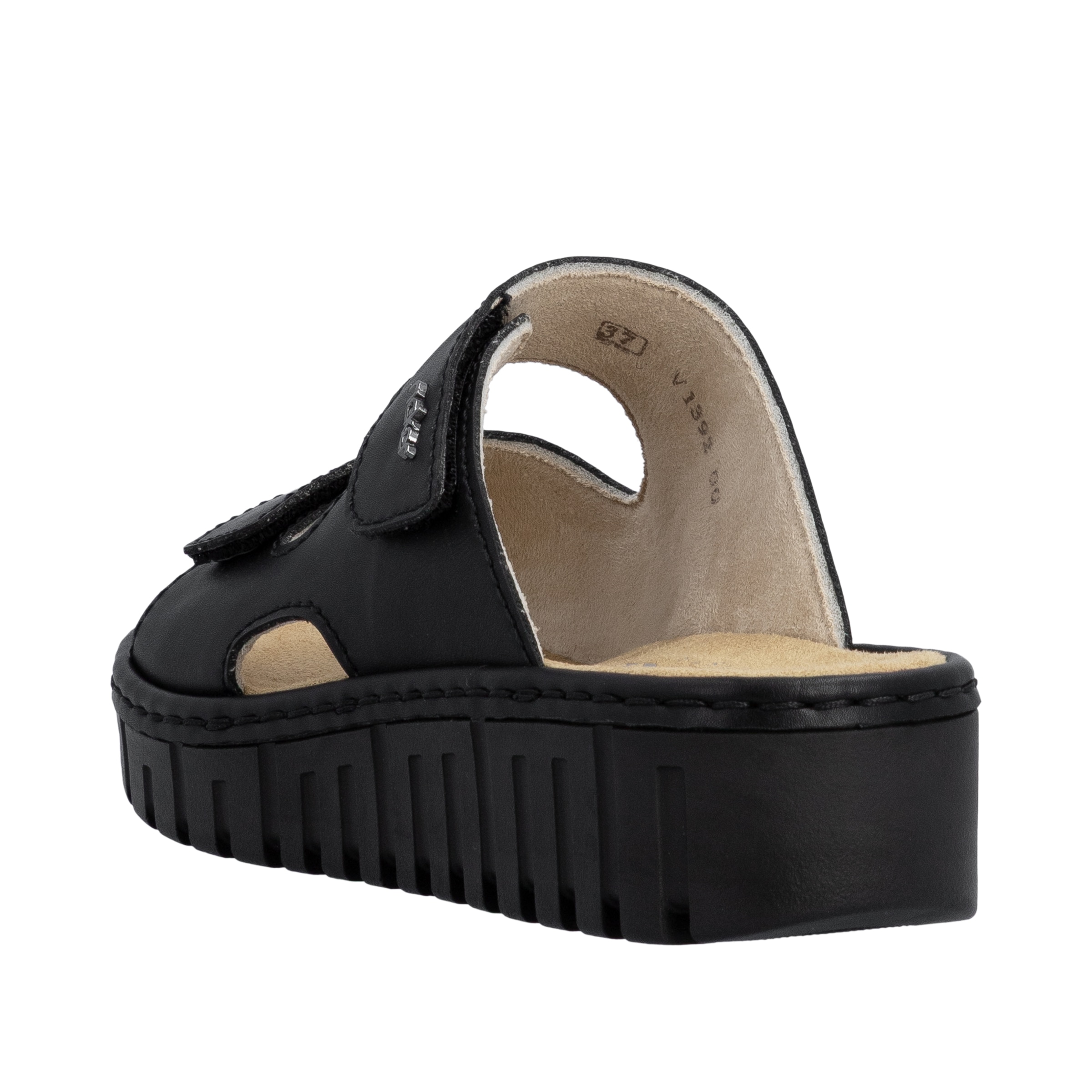 Rieker Pantolette  Sommerschuh, Schlappen, Hausschuh mit modischer Plateausohle