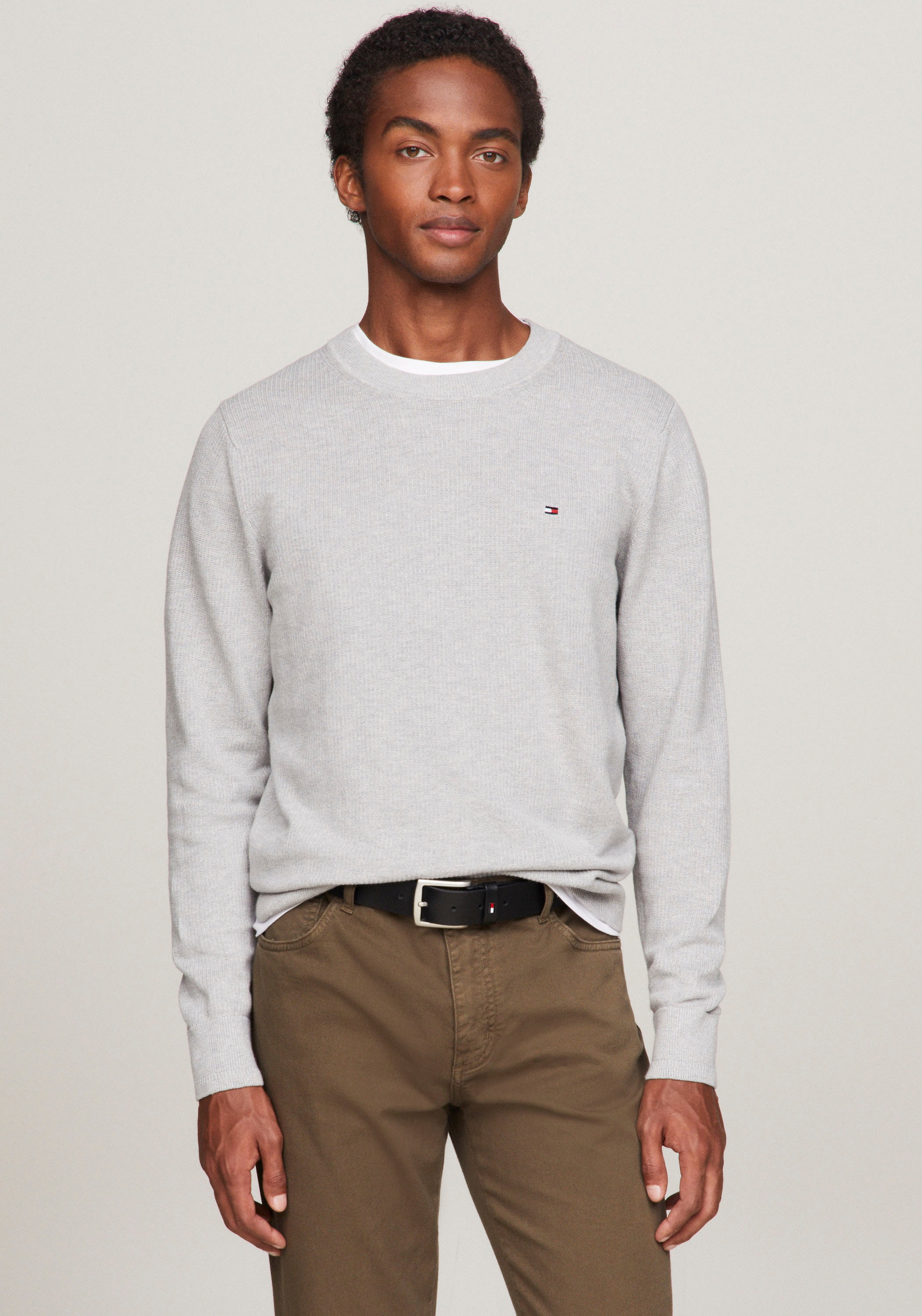 Tommy Hilfiger Longpullover »CHAIN RIDGE STRUCTURE C NECK«, mit Rundhalsausschnitt