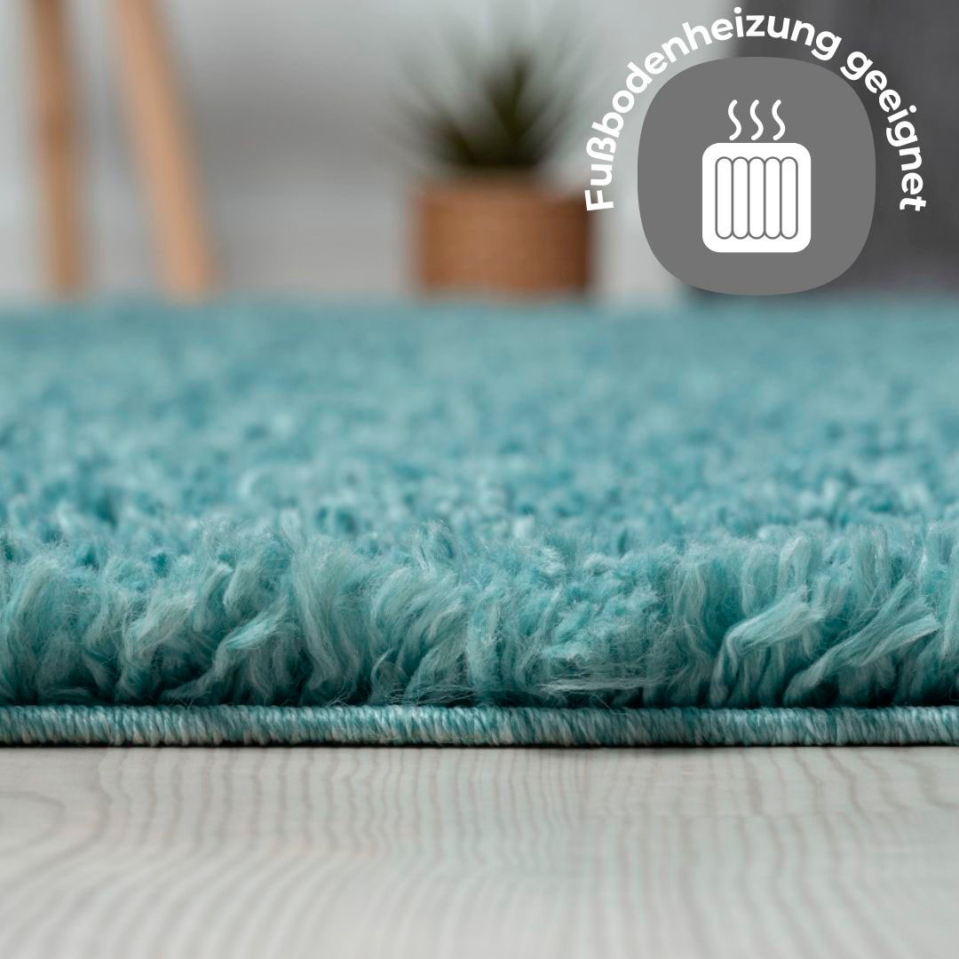 my home Hochflor-Teppich »Banji«, rund, 37 mm Höhe, Uni Farben, weich und flauschig, auch als rechteckig erhältlich
