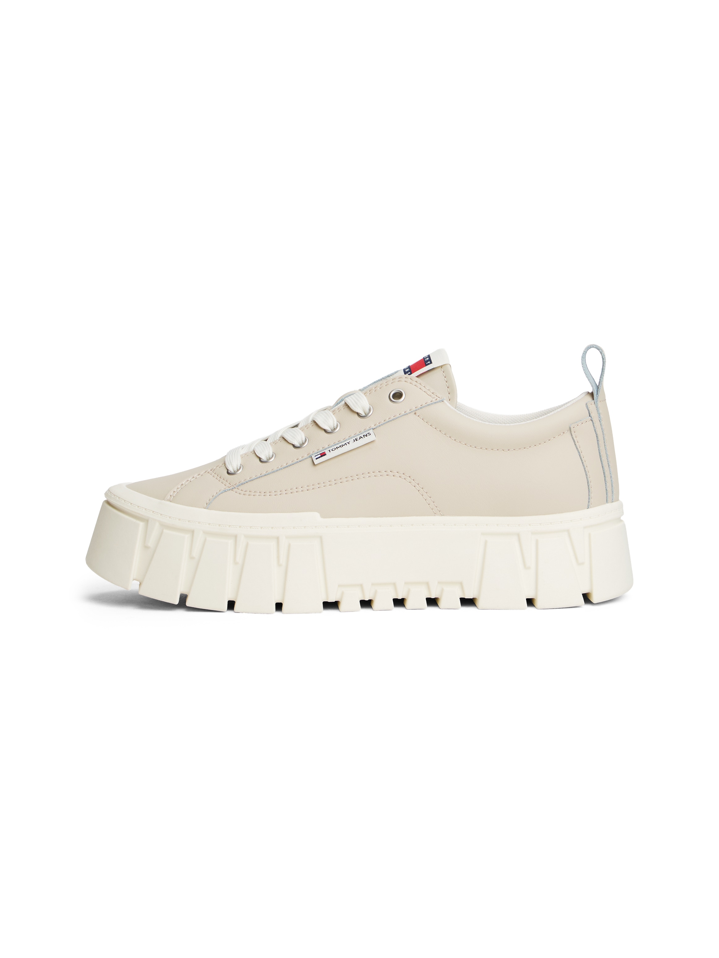 Tommy Jeans Plateausneaker »TJW VULC FLATFORM LEATHER«  , Freizeitschuh, Halbschuh, Schnürschuh mit dezenten Ziernähten