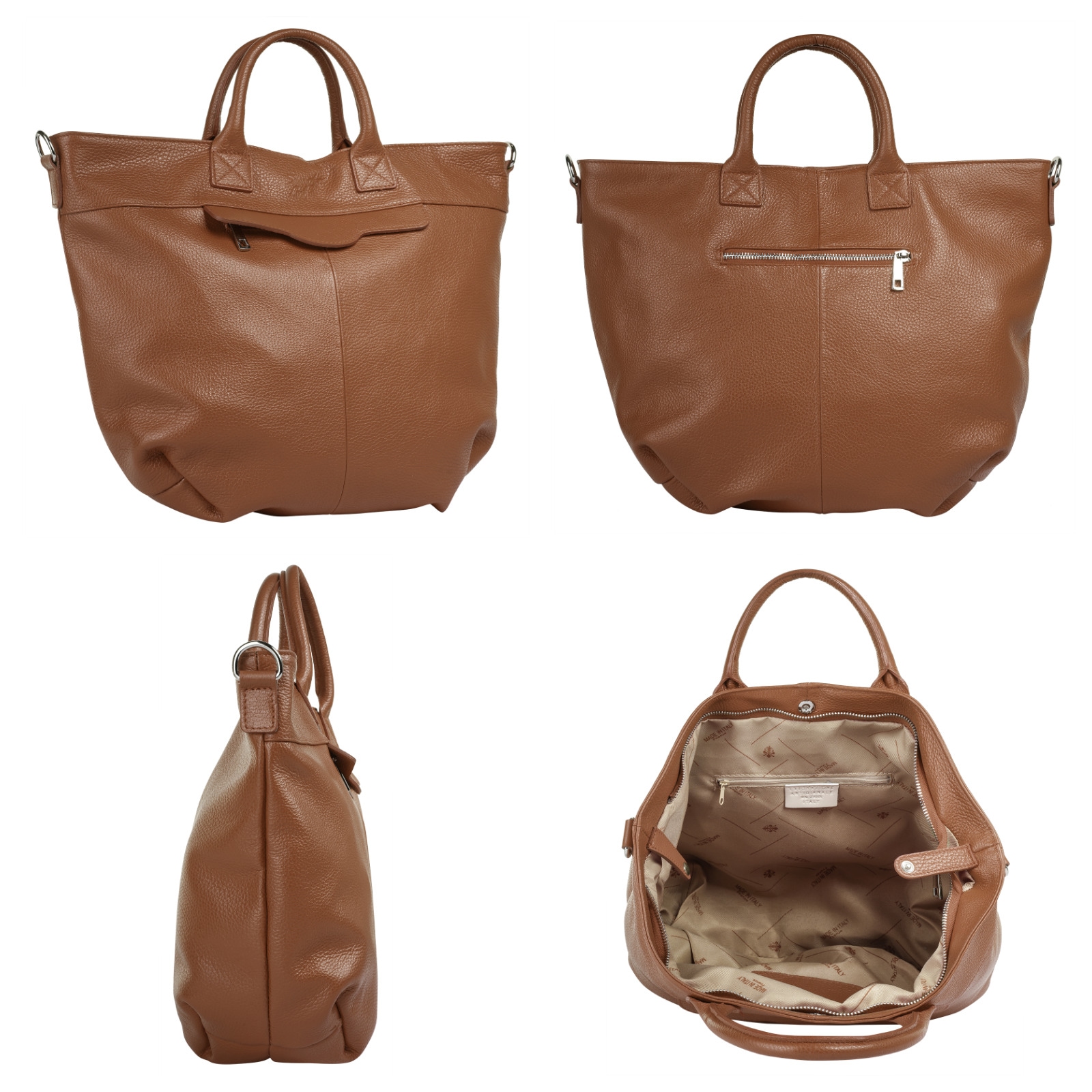 Samantha Look Henkeltasche echt Leder, Made in Italy