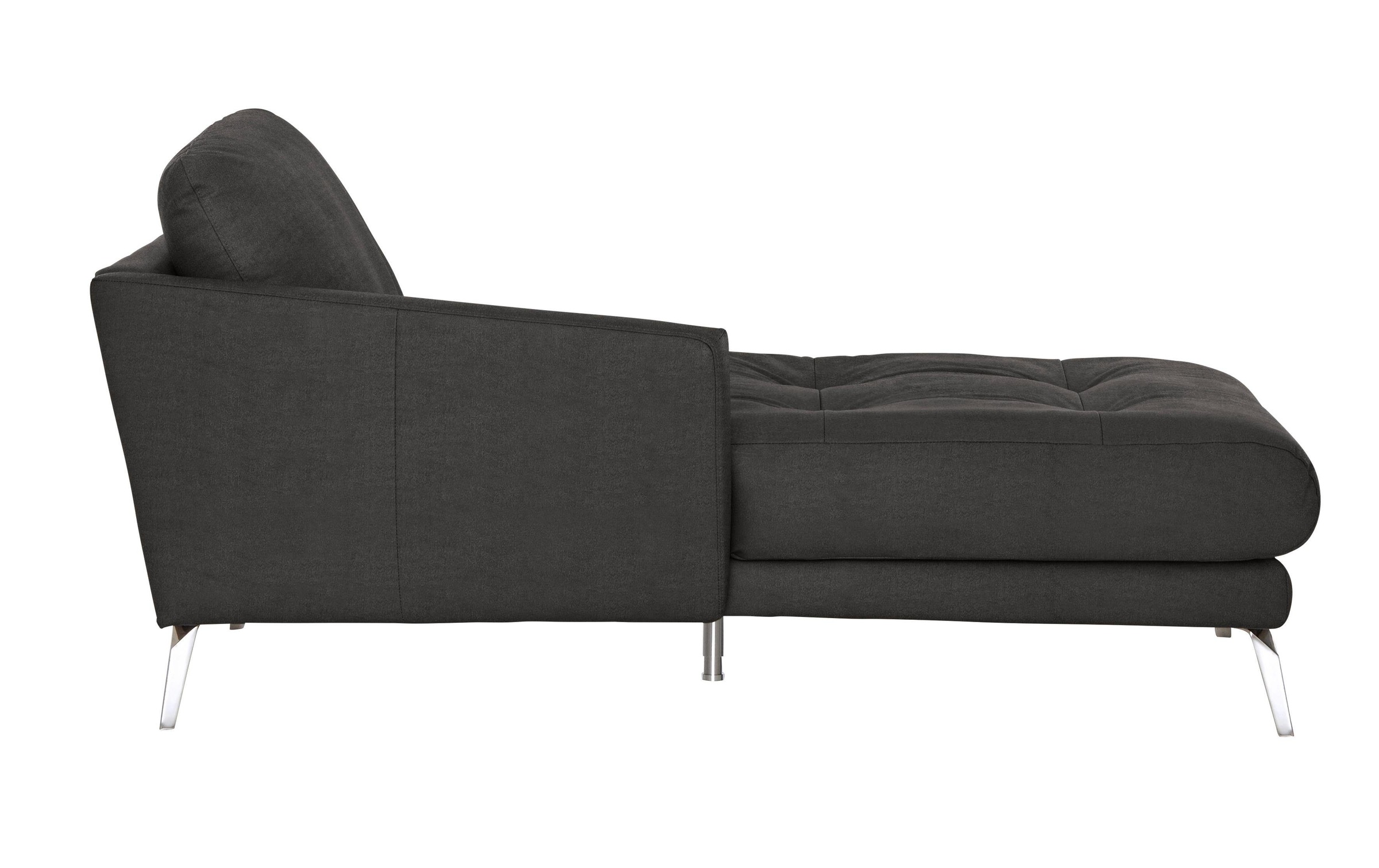 W.SCHILLIG Chaiselongue »softy«, mit dekorativer Heftung im Sitz, Füße Chrom glänzend