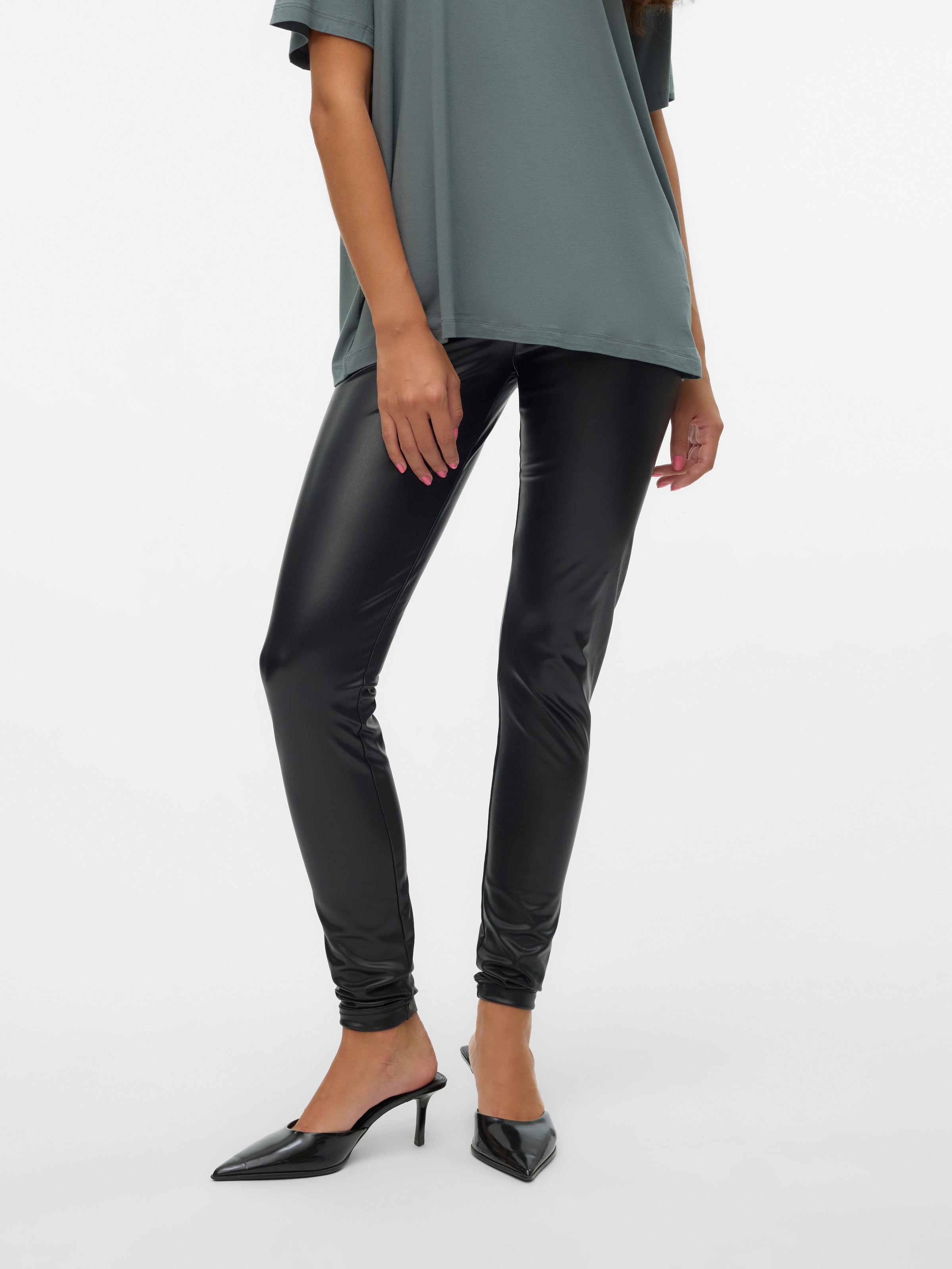 Vero Moda Lederimitathose »VMGANA MR PL LEGGING«