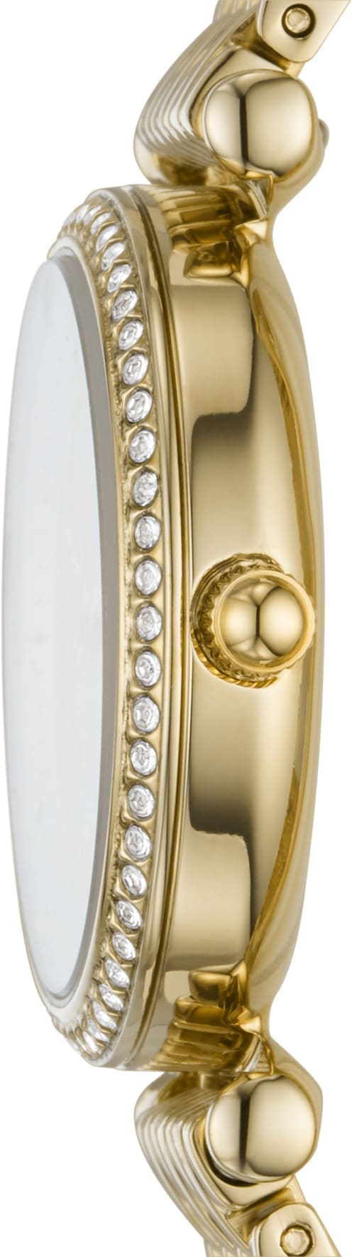 Fossil Quarzuhr »CARLIE MINI«, Armbanduhr, Damenuhr, Perlmutt-Zifferblatt, Edelstahlarmband