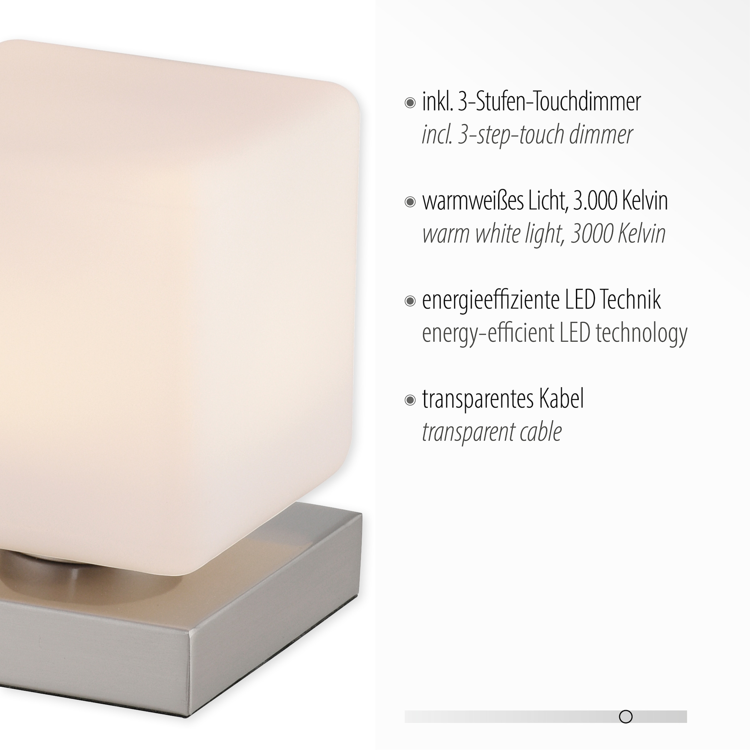 Paul Neuhaus Tischleuchte »DADOA«, 1 flammig, Leuchtmittel LED-Board | LED fest integriert, LED, dimmbar über Touchdimmer