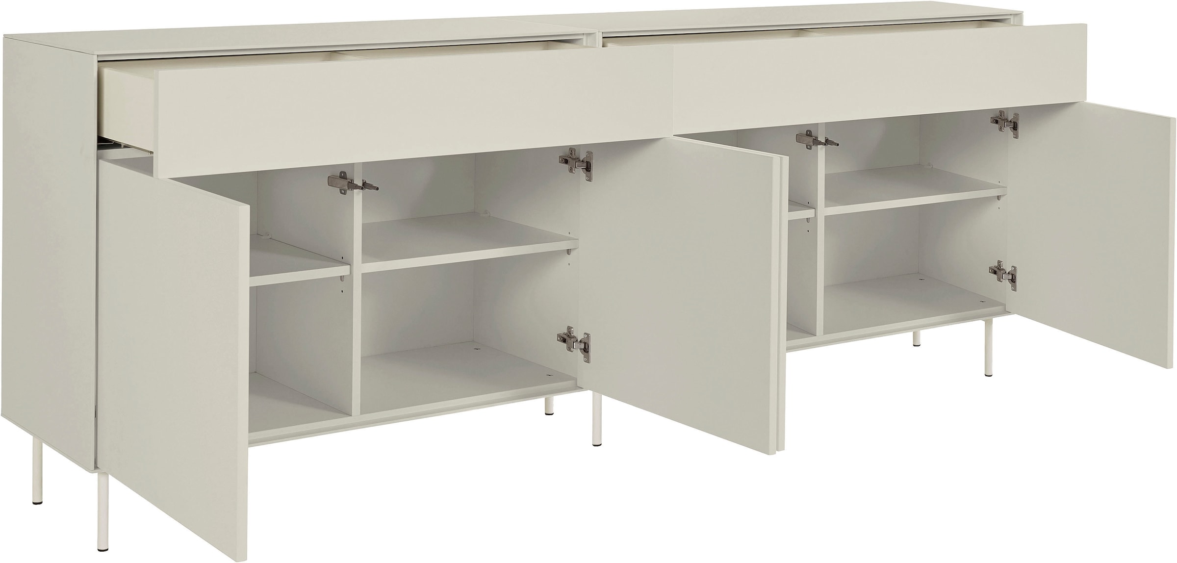 LeGer Home by Lena Gercke Sideboard »Essentials«, (2 St.), Breite: 224cm, MDF lackiert, Push-to-open-Funktion