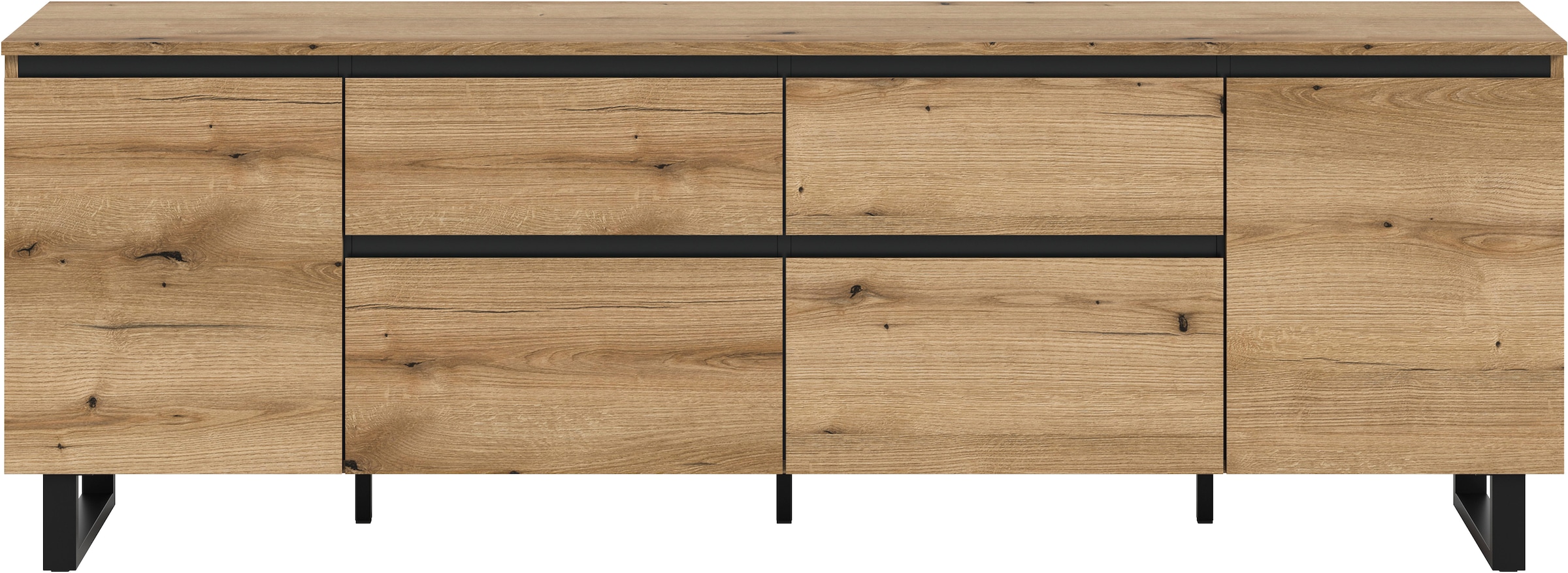 Home affaire Lowboard »TOMA, 188cm breit, Metall-Kufen-Fuß, 2 Türen, 2 Schubkästen,2 Klappen« TV-Lowboard, Mediaschrank, Mediaboard, TV-Schrank, Schrank, Board