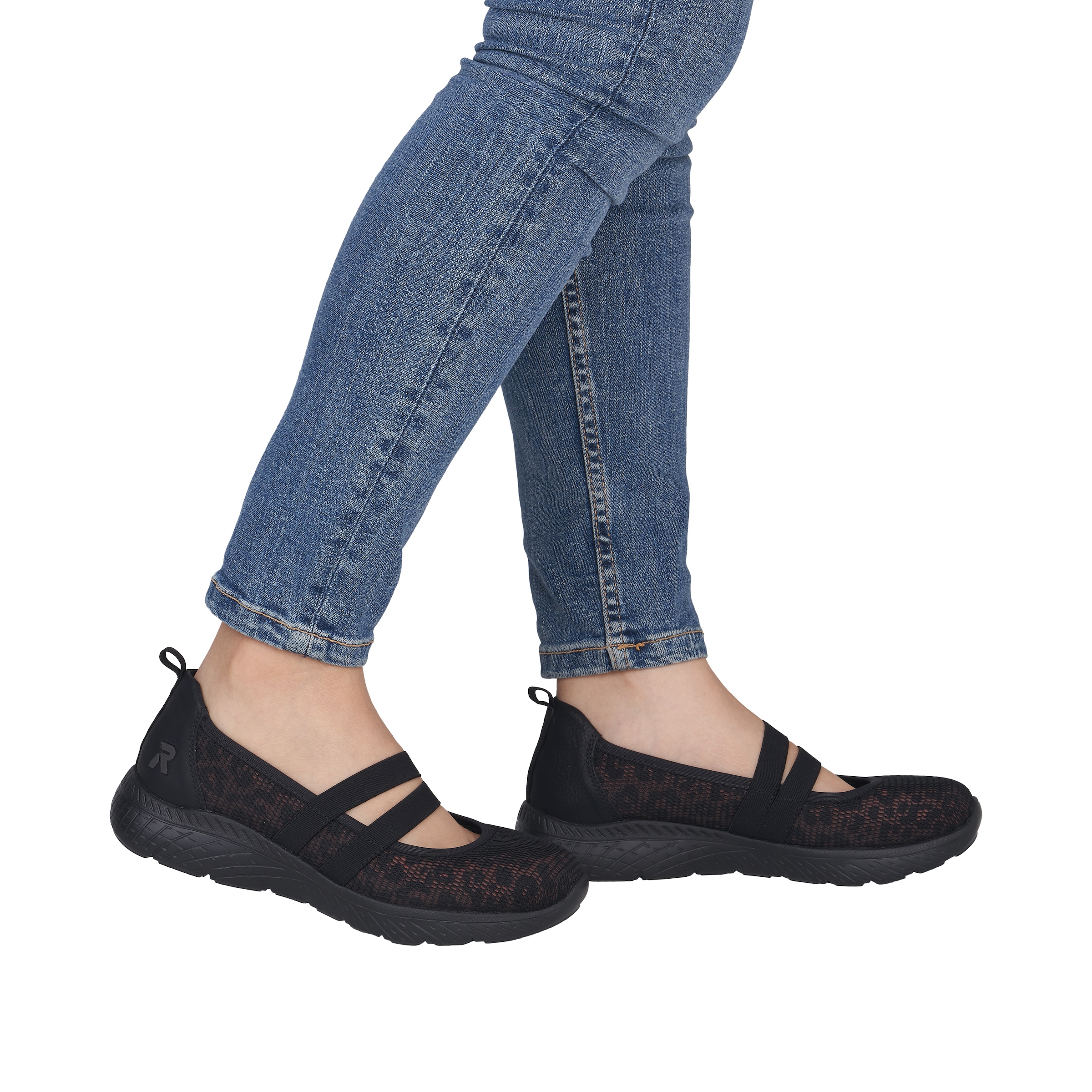 Rieker Ballerina  Slipper, Schlupfschuh mit Stretchbänder