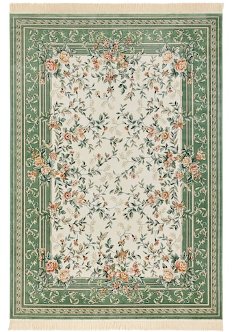 NOURISTAN Teppich »Antik Flowers«, rechteckig, 5 mm Höhe, Teppich mit Fransen, Seiden... kaufen