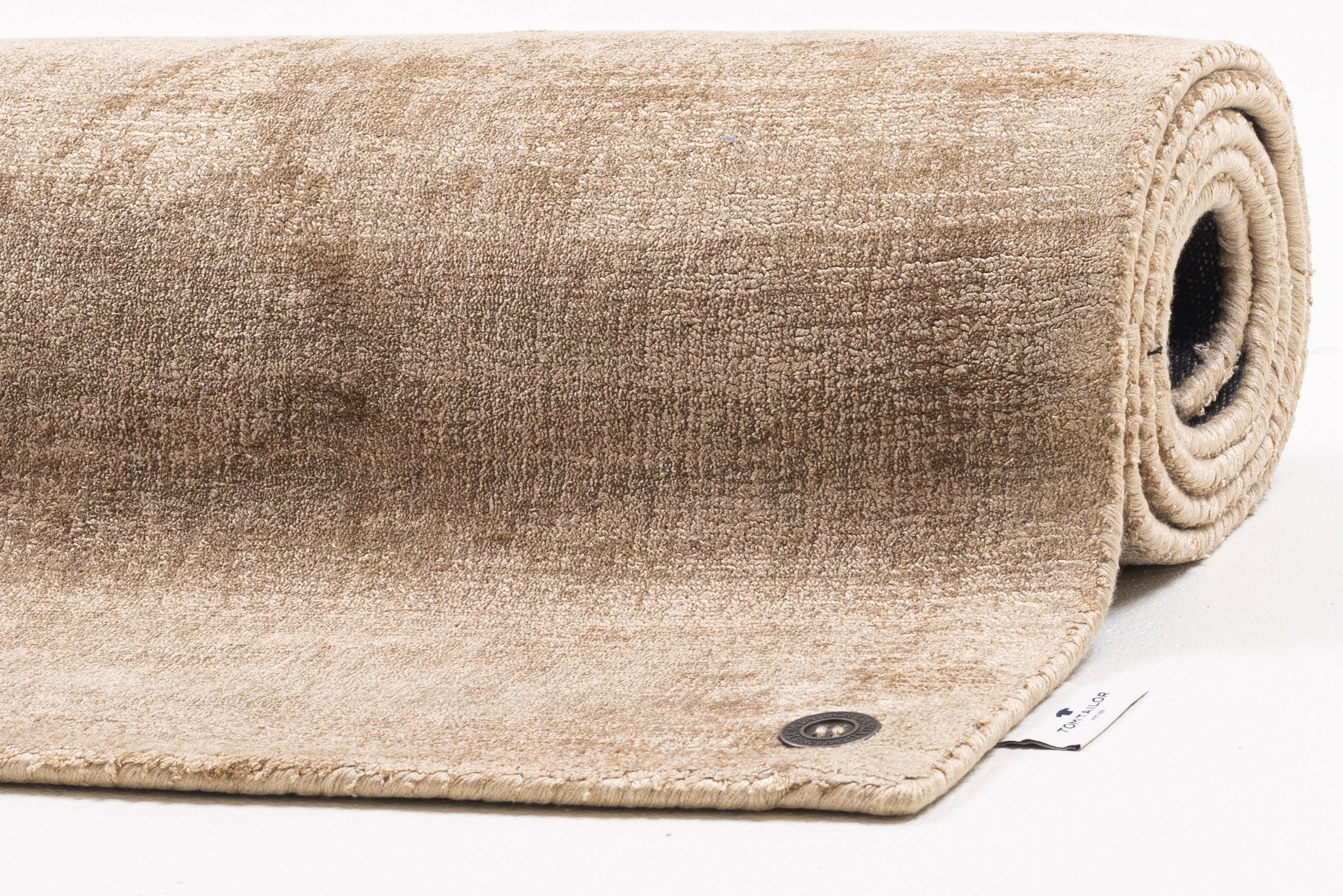 TOM TAILOR HOME Teppich »Shine uni«, rechteckig, 8 mm Höhe, Handweb Teppich, 100% Viskose, handgewebt, mit elegantem Schimmer