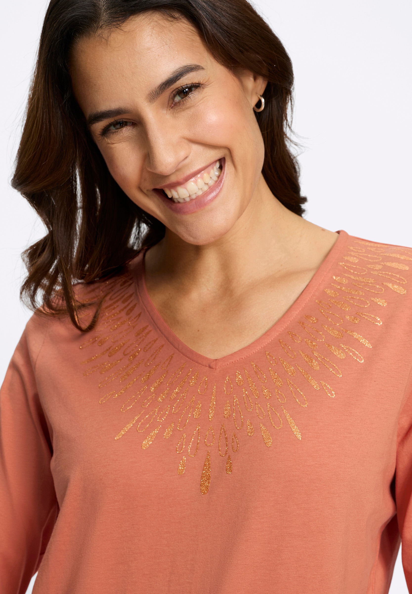 Witt T-Shirt »Langarm-Shirt Langarmshirt mit Glitzerdruck«