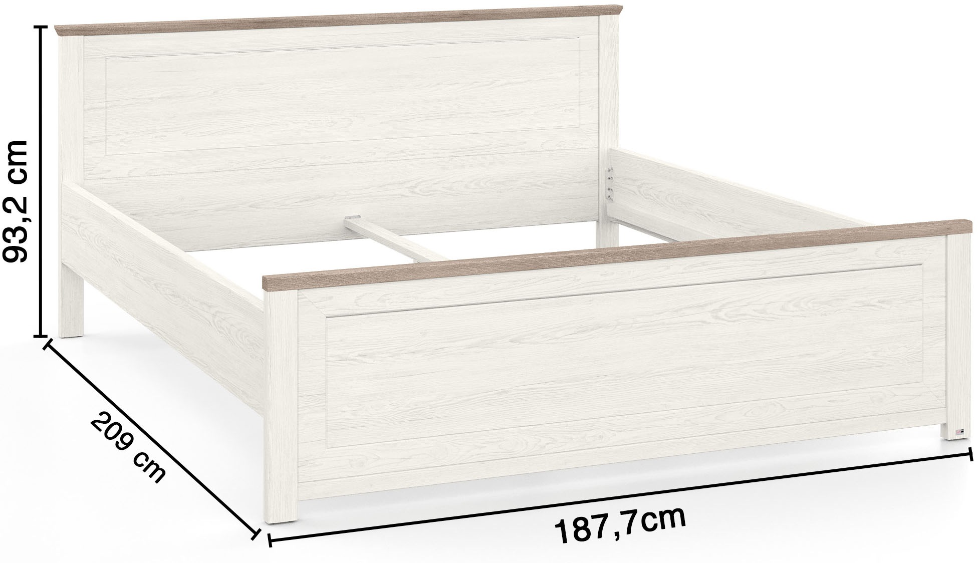 set one by Musterring Bett »York Schlafen« 1 Stk. tlg. Doppelbett 180 x 200 cm, weiß/Eiche Nelson oder grau/Artisan-Eiche