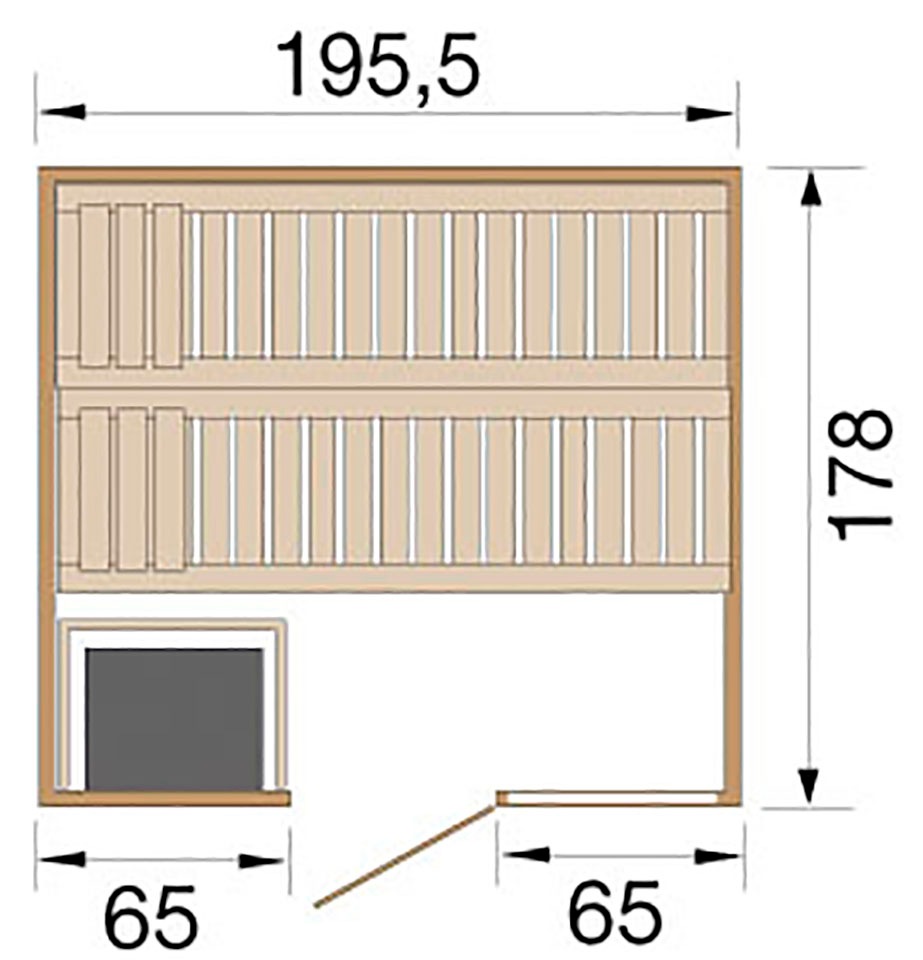 weka Sauna »Bergen« Set,  7,5 kW Bio-Ofen mit digitaler Steuerung
