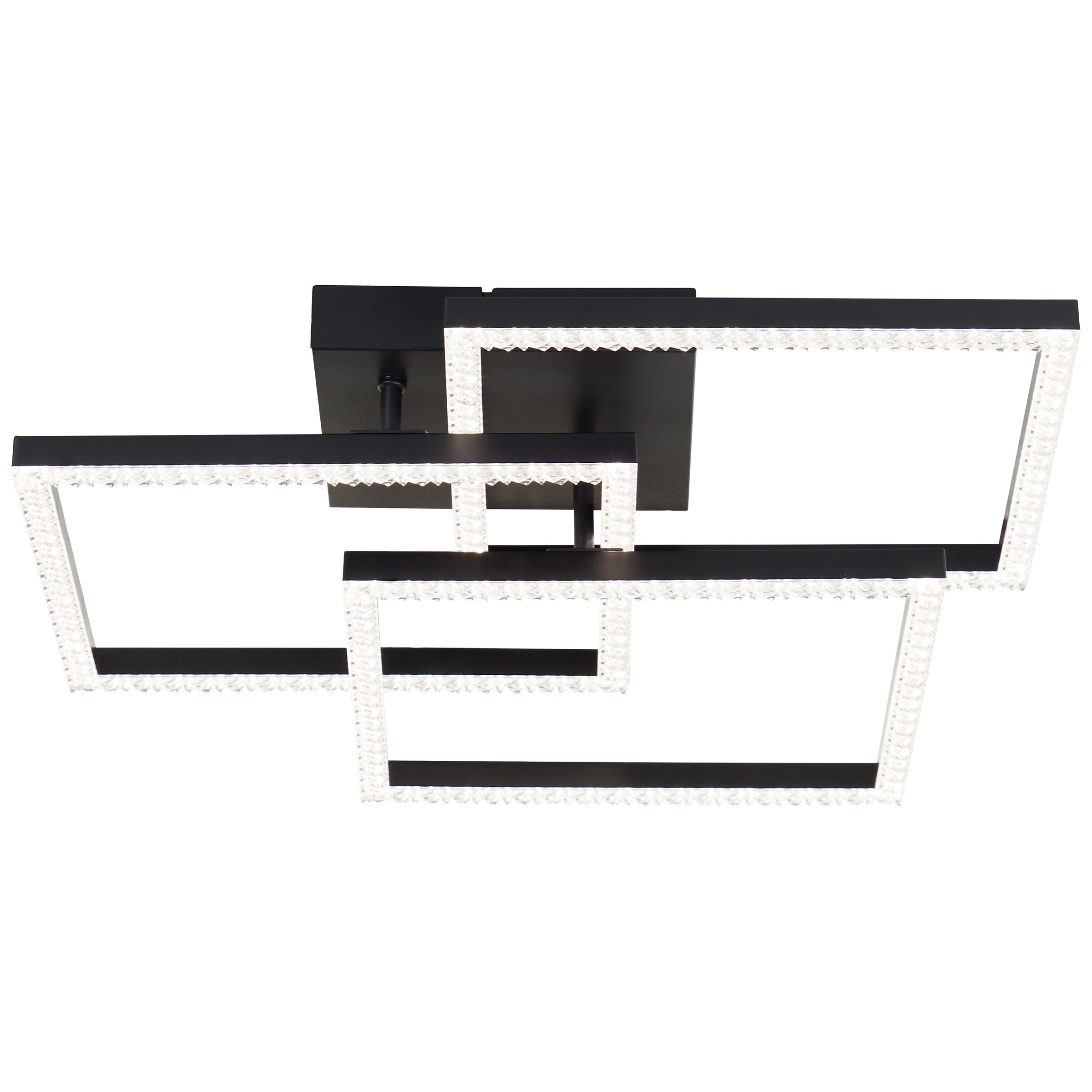 Brilliant LED Deckenleuchte »Ranni«, 47 x 47, 3900 lm, 4000 K, Kristalloptik, schwenkbar, schwarz
